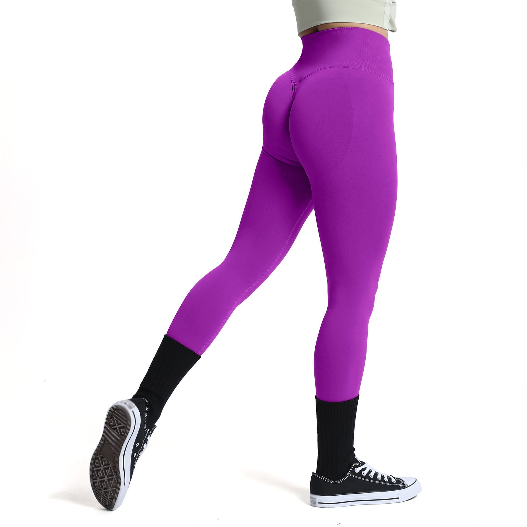 Butt Scrunch Leggings in 2 Tone Charcoal (S-XL) – The Purple Lily