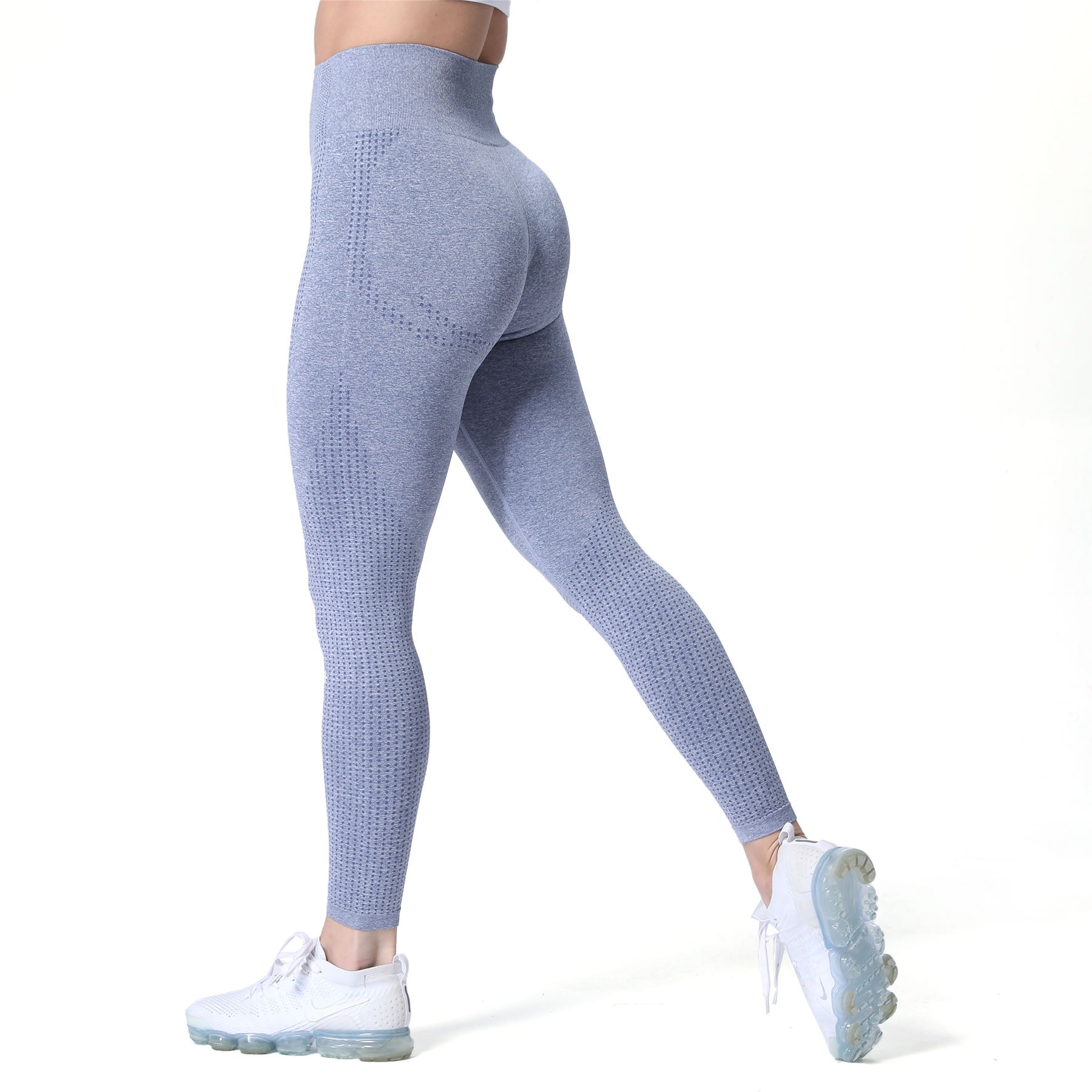 High Waist Seamless Yoga Pants For Women Push Up Light Grey