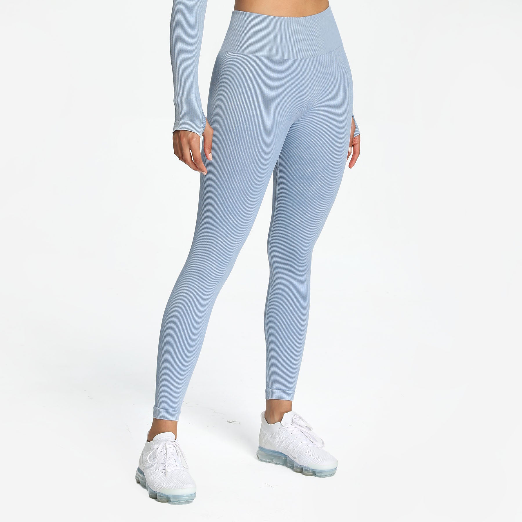 Aoxjox Women's Ribbed Washed Seamless Leggings