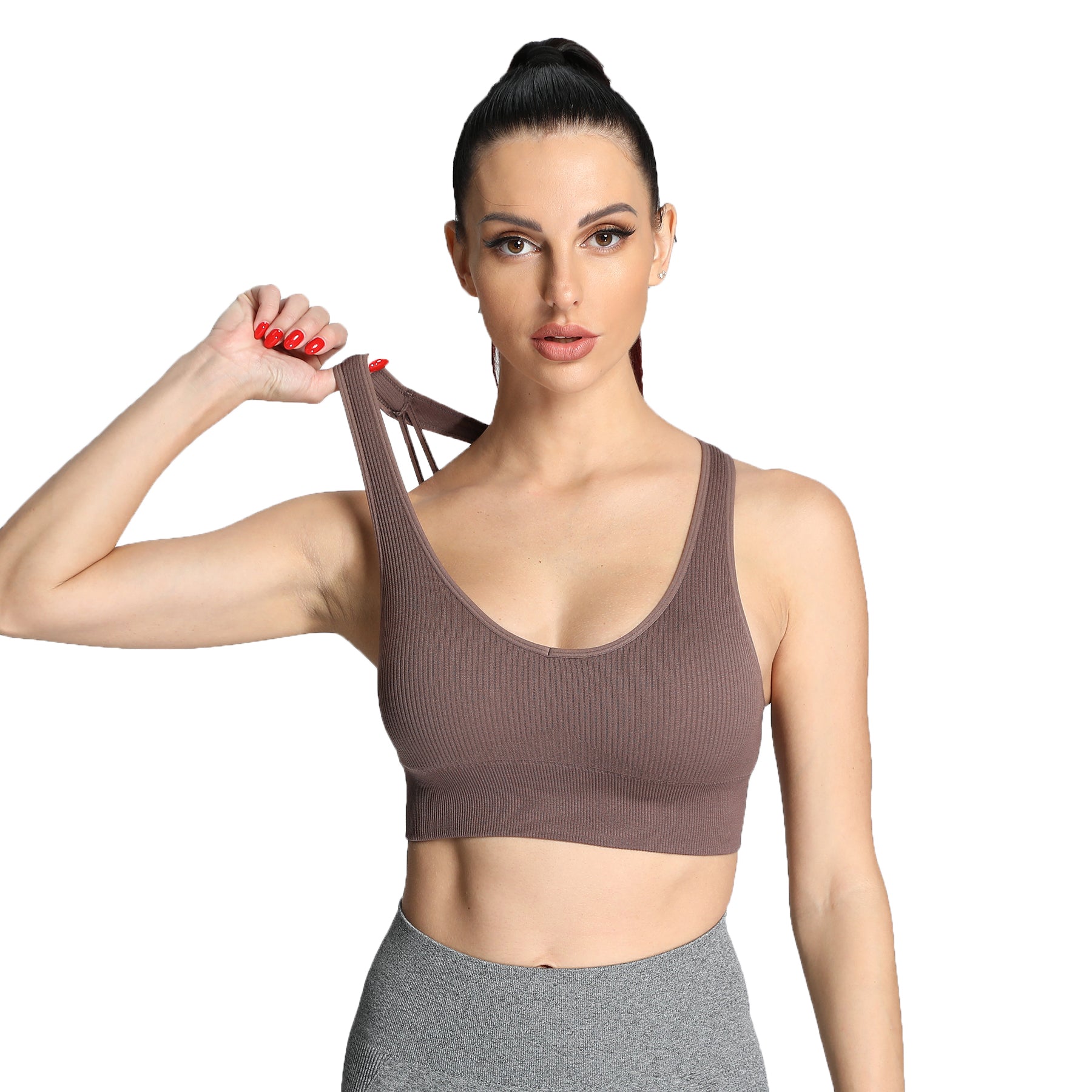 Aoxjox Ribbed Seamless Sports Bras