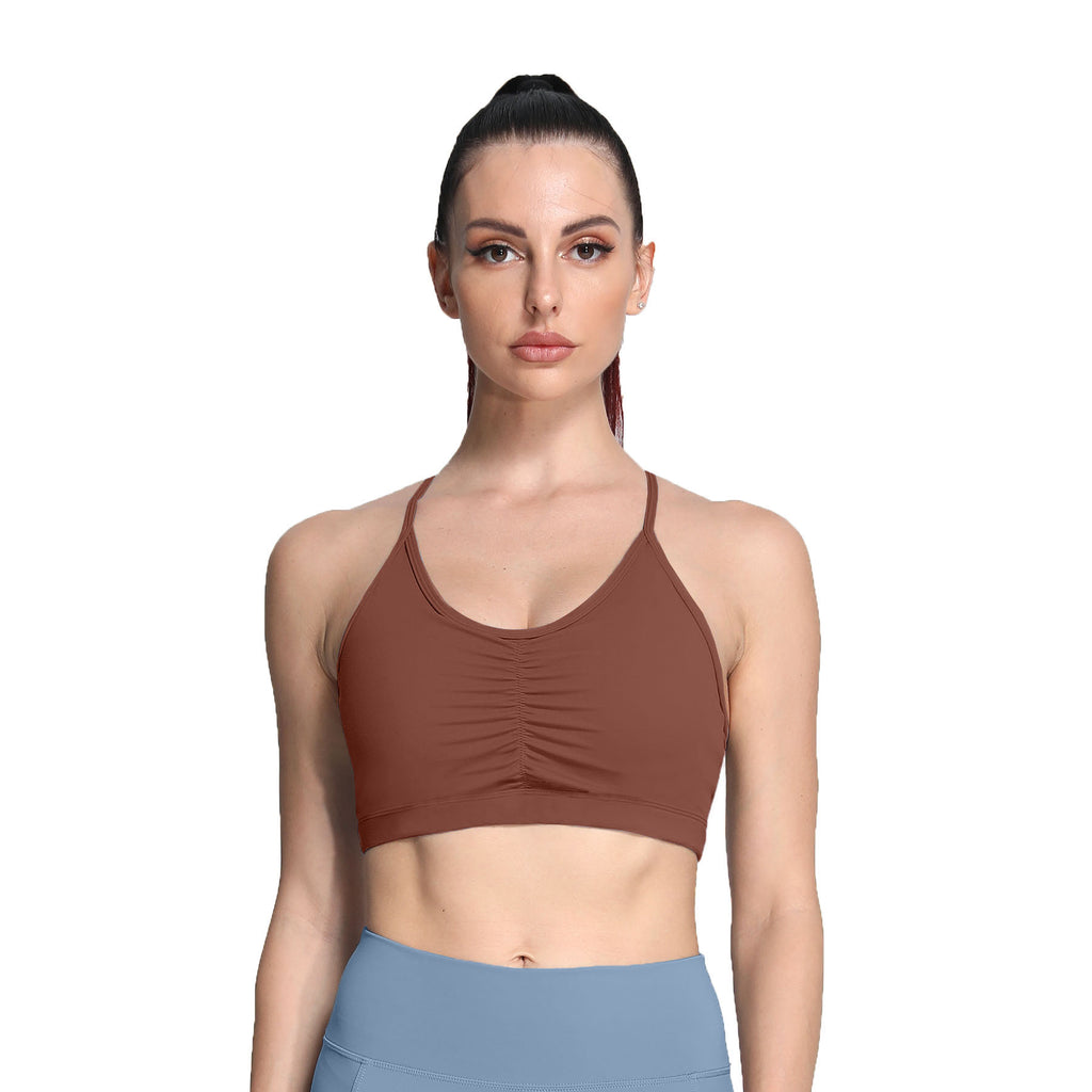 Aoxjox Strappy Ruched Crossover Bra