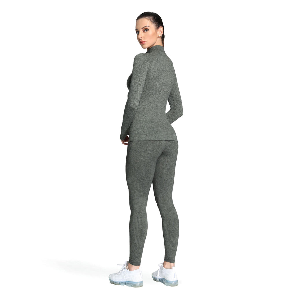 Aoxjox Vital Long Sleeve Full Zip Cropped Top