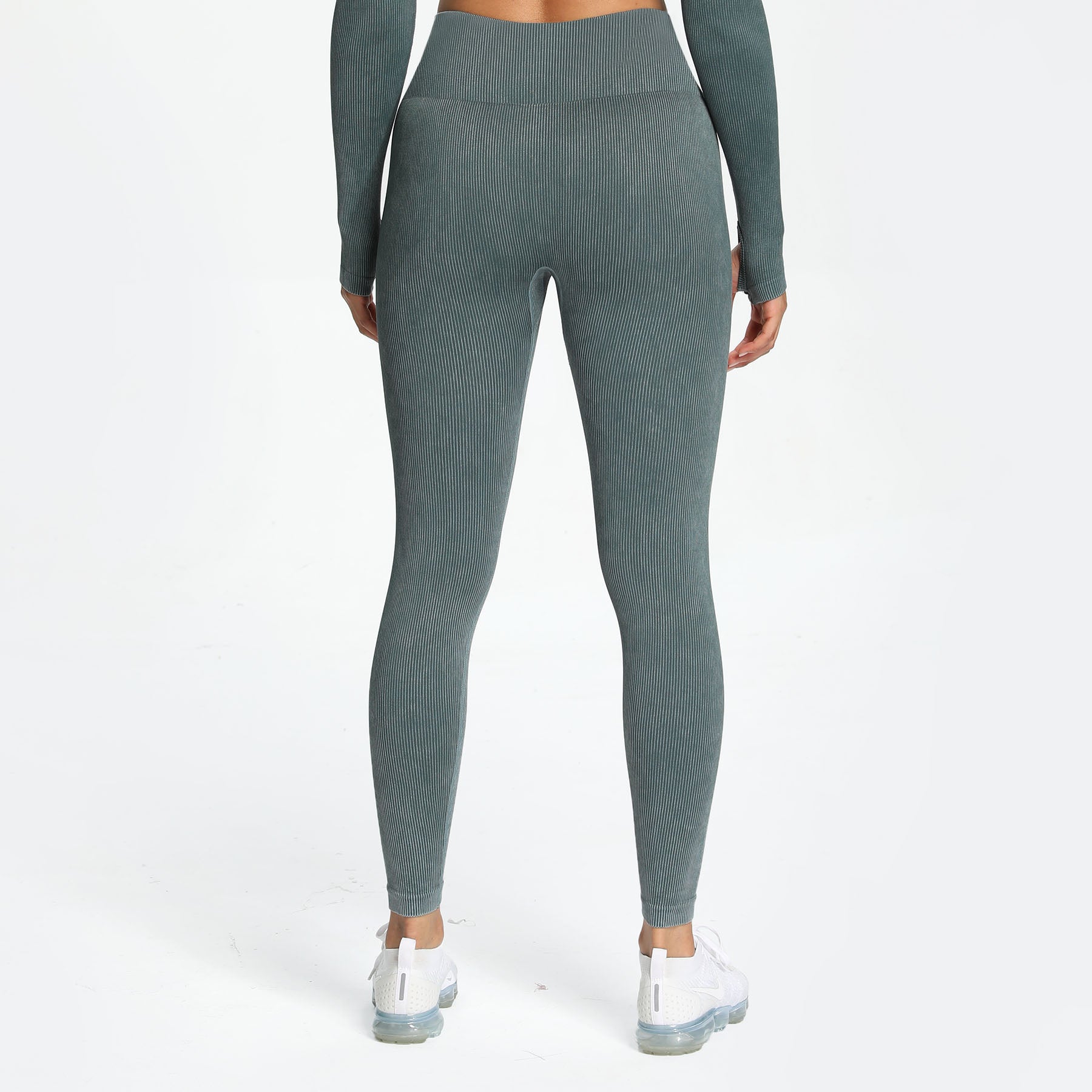 Aoxjox Women's Ribbed Washed Seamless Leggings
