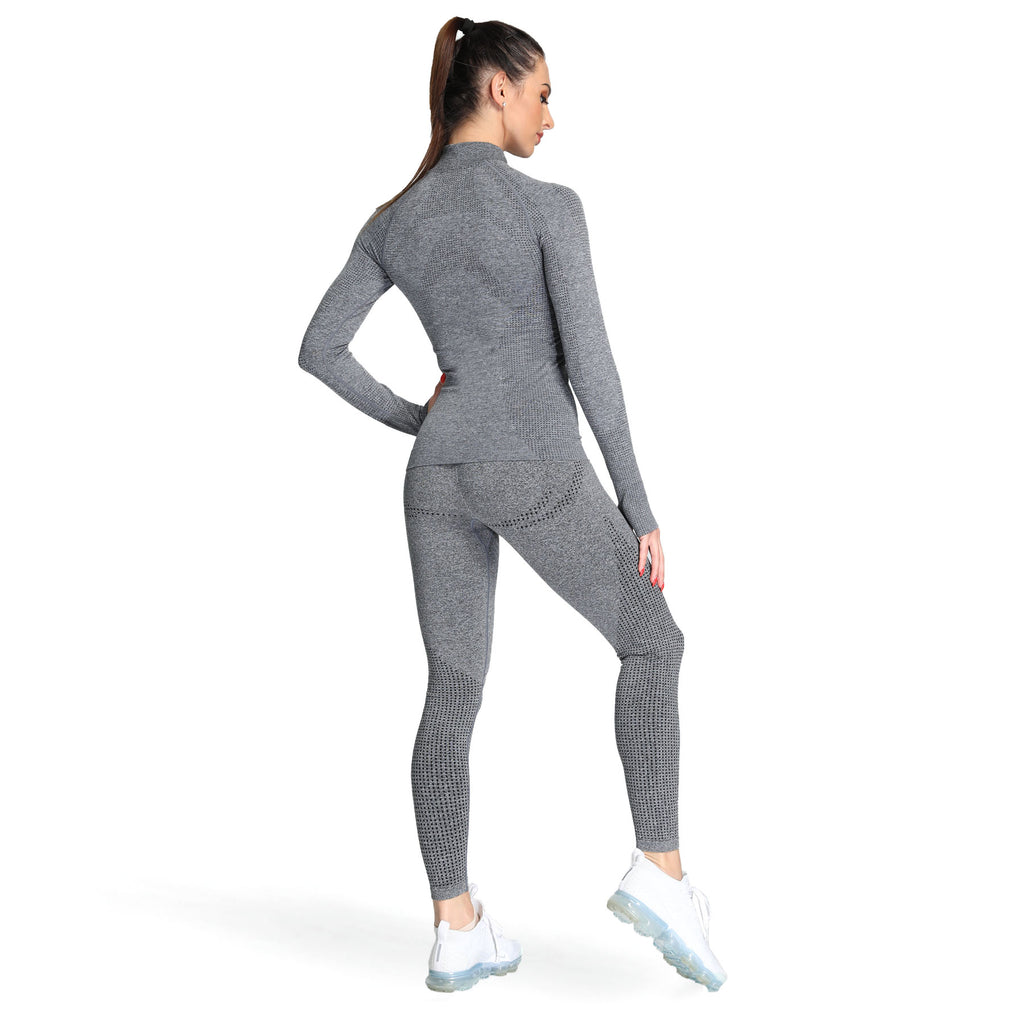 Aoxjox Vital Long Sleeve Full Zip Cropped Top