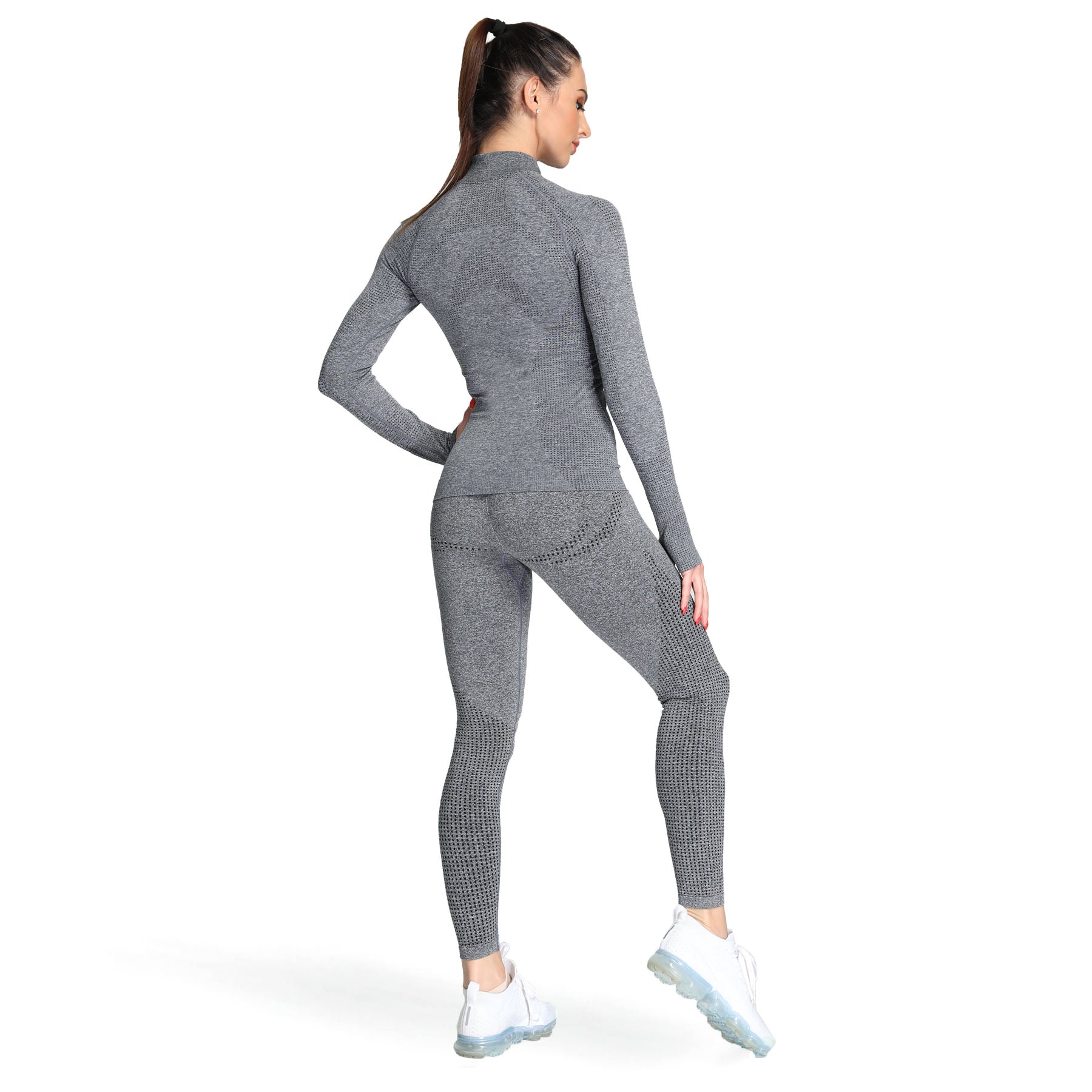 Aoxjox Vital Long Sleeve Full Zip Cropped Top