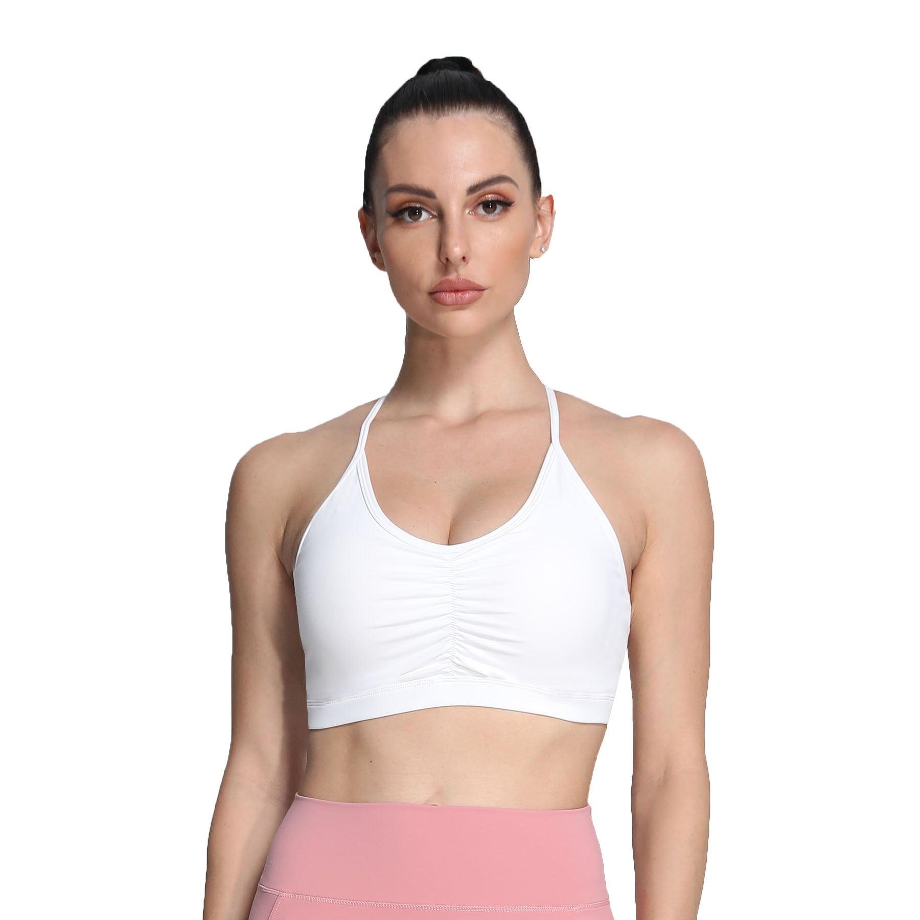 Aoxjox Strappy Ruched Crossover Bra