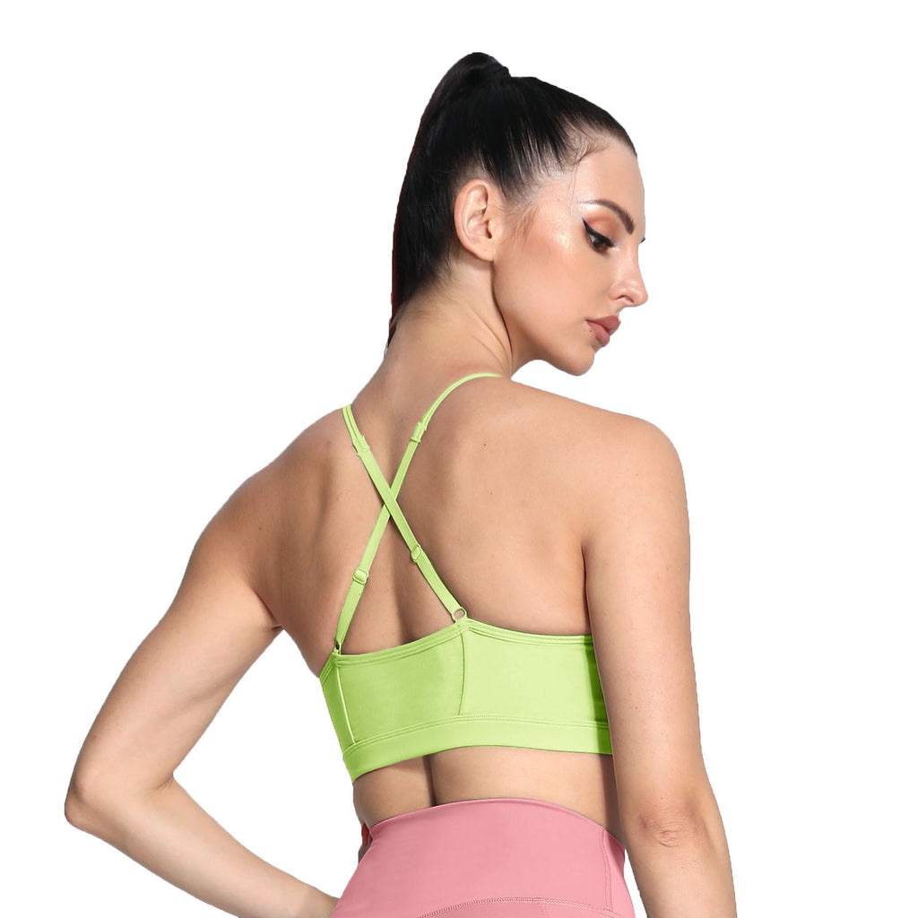 Aoxjox Strappy Ruched Crossover Bra