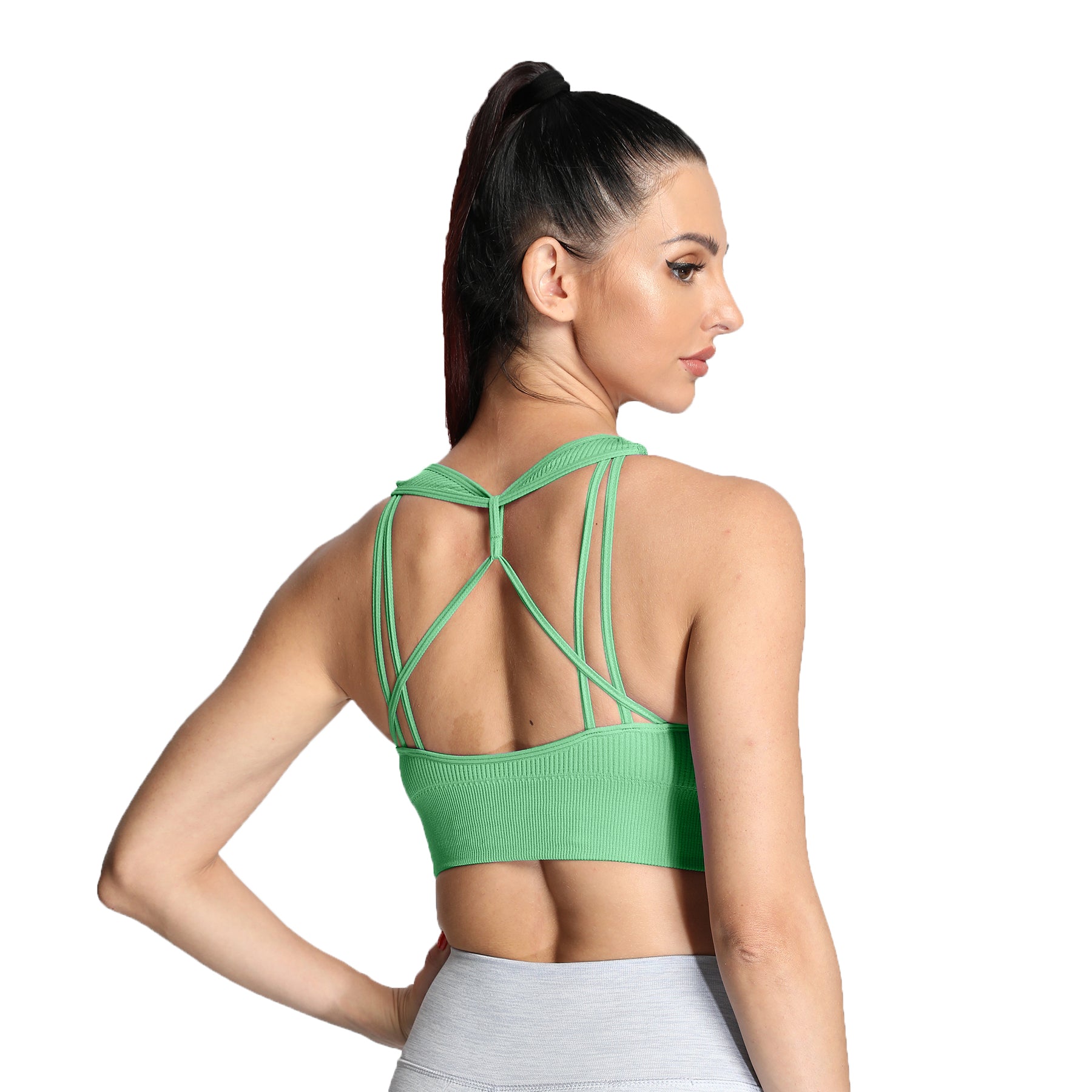Aoxjox Ribbed Seamless Sports Bras