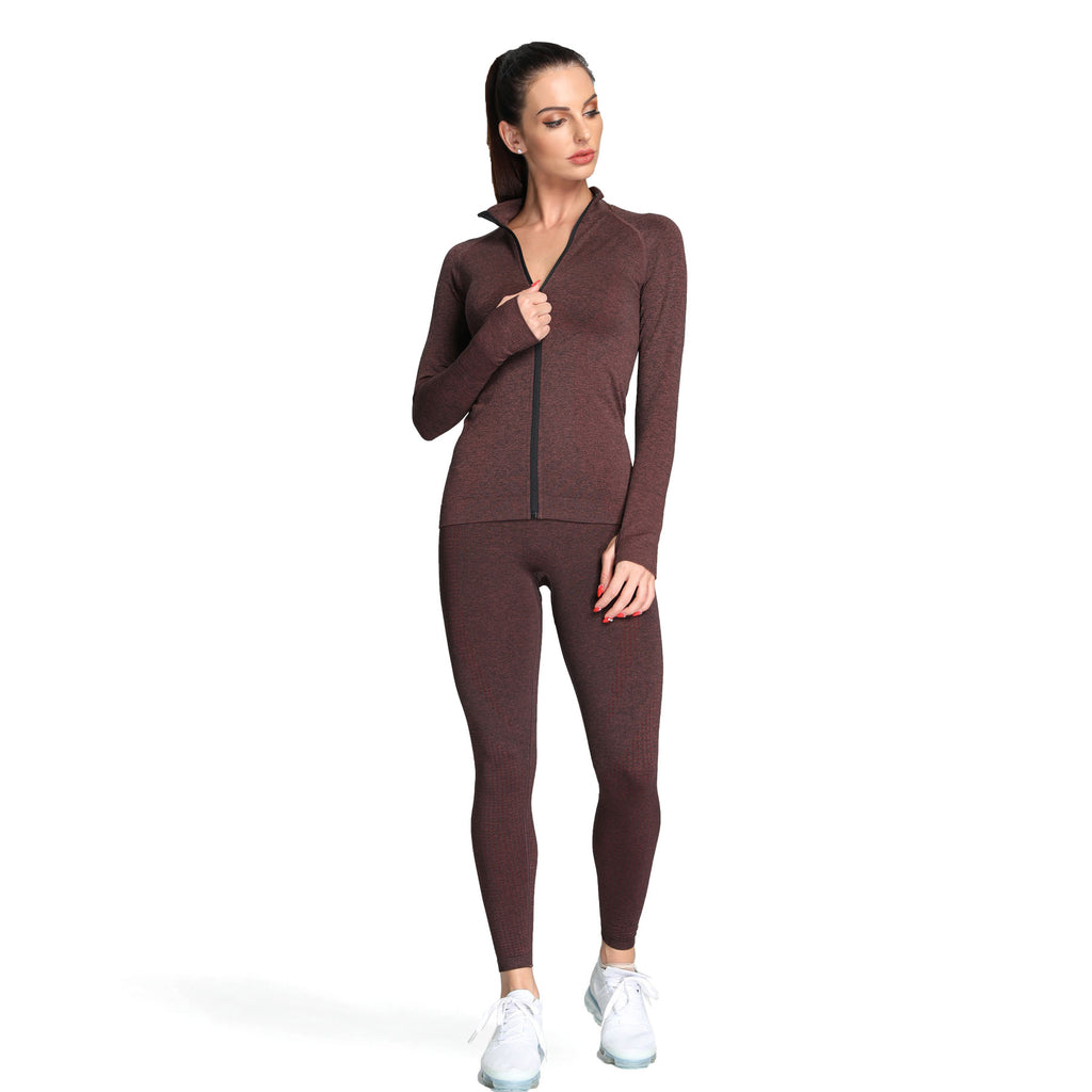 Aoxjox Vital Long Sleeve Full Zip Cropped Top