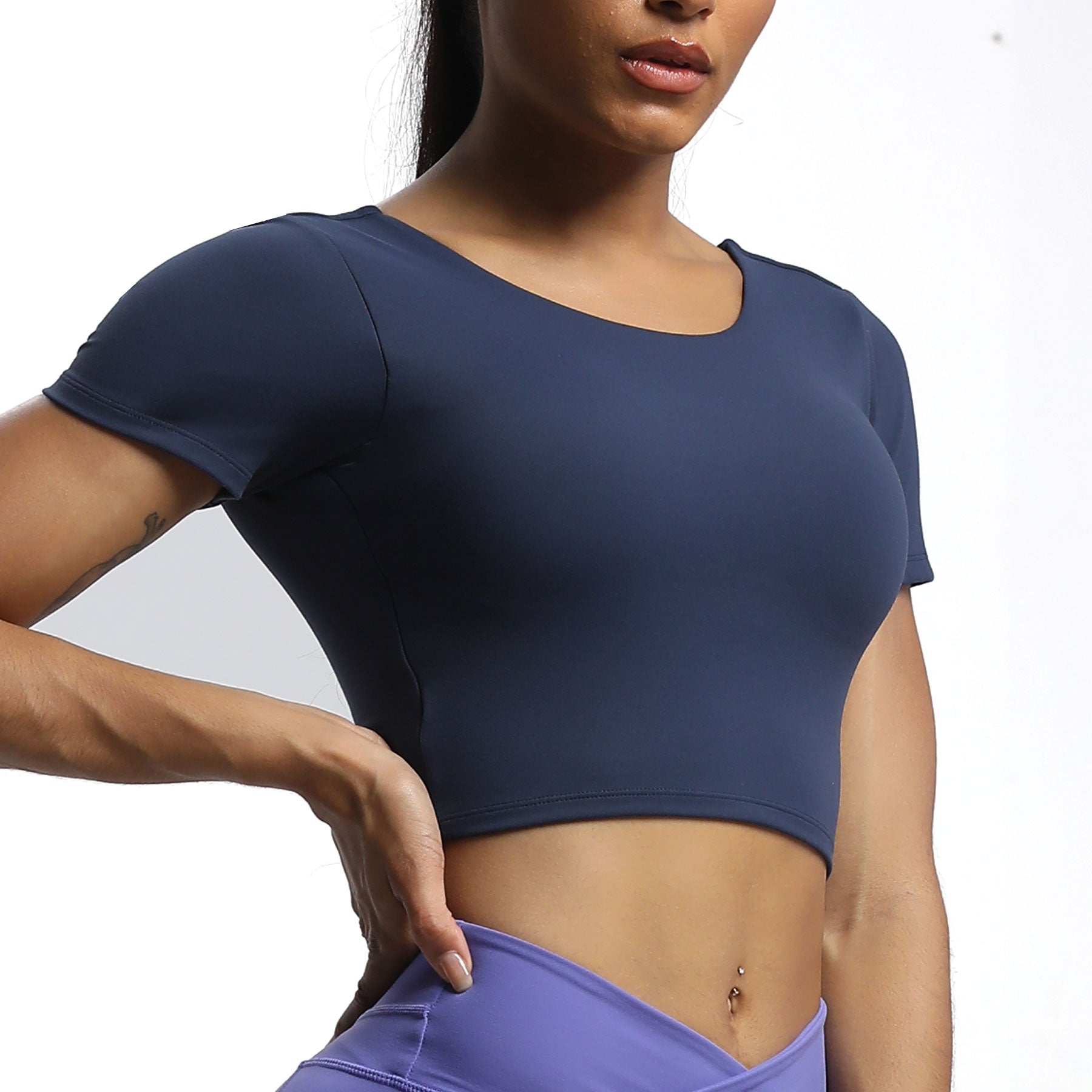 Aoxjox "Emma" Short Sleeve Twist Back Top