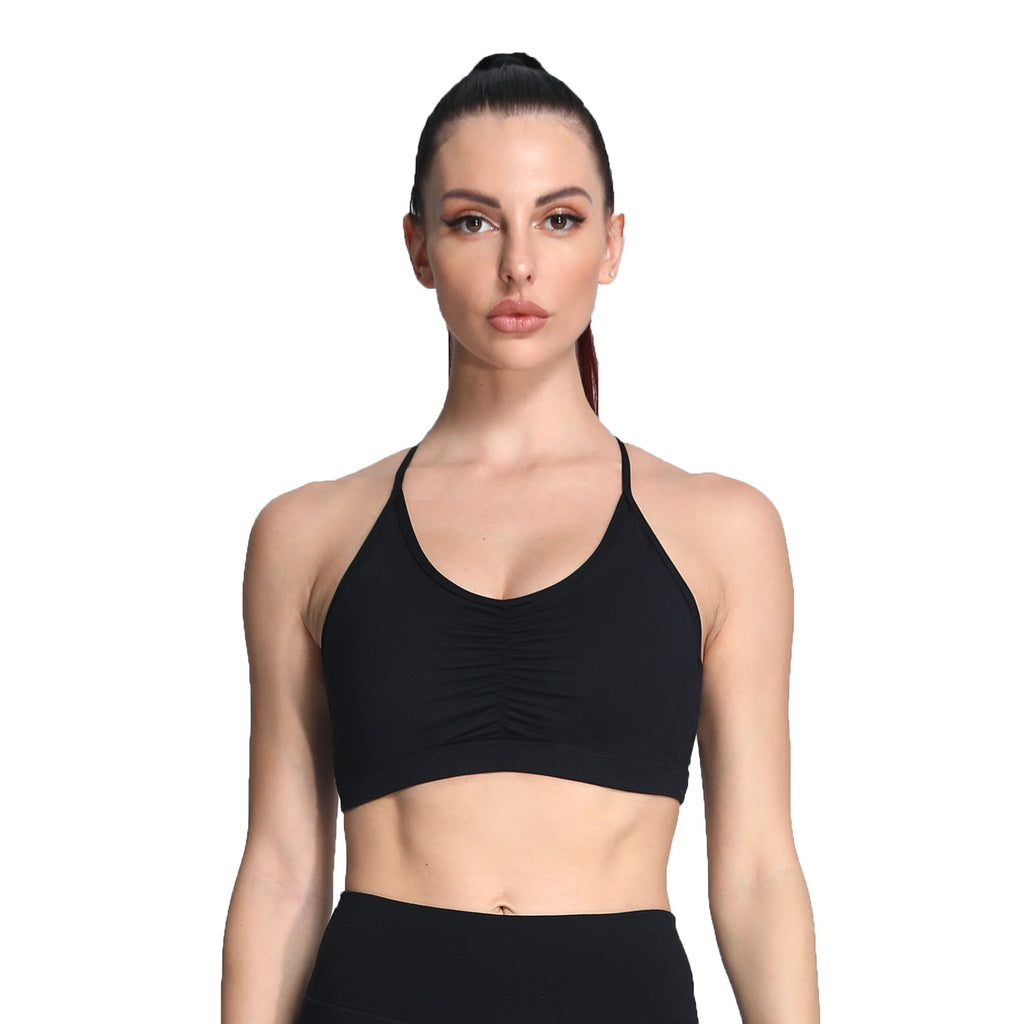Aoxjox Strappy Ruched Crossover Bra