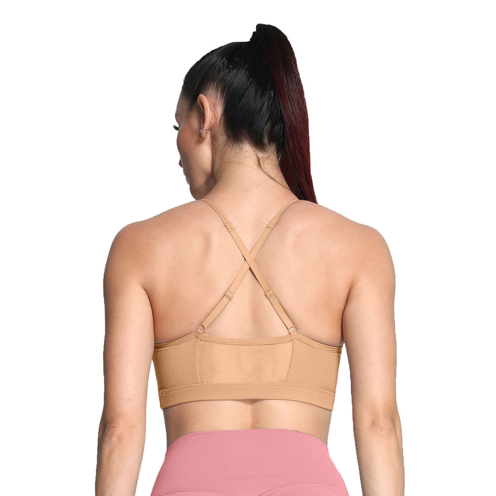 Aoxjox Strappy Ruched Crossover Bra