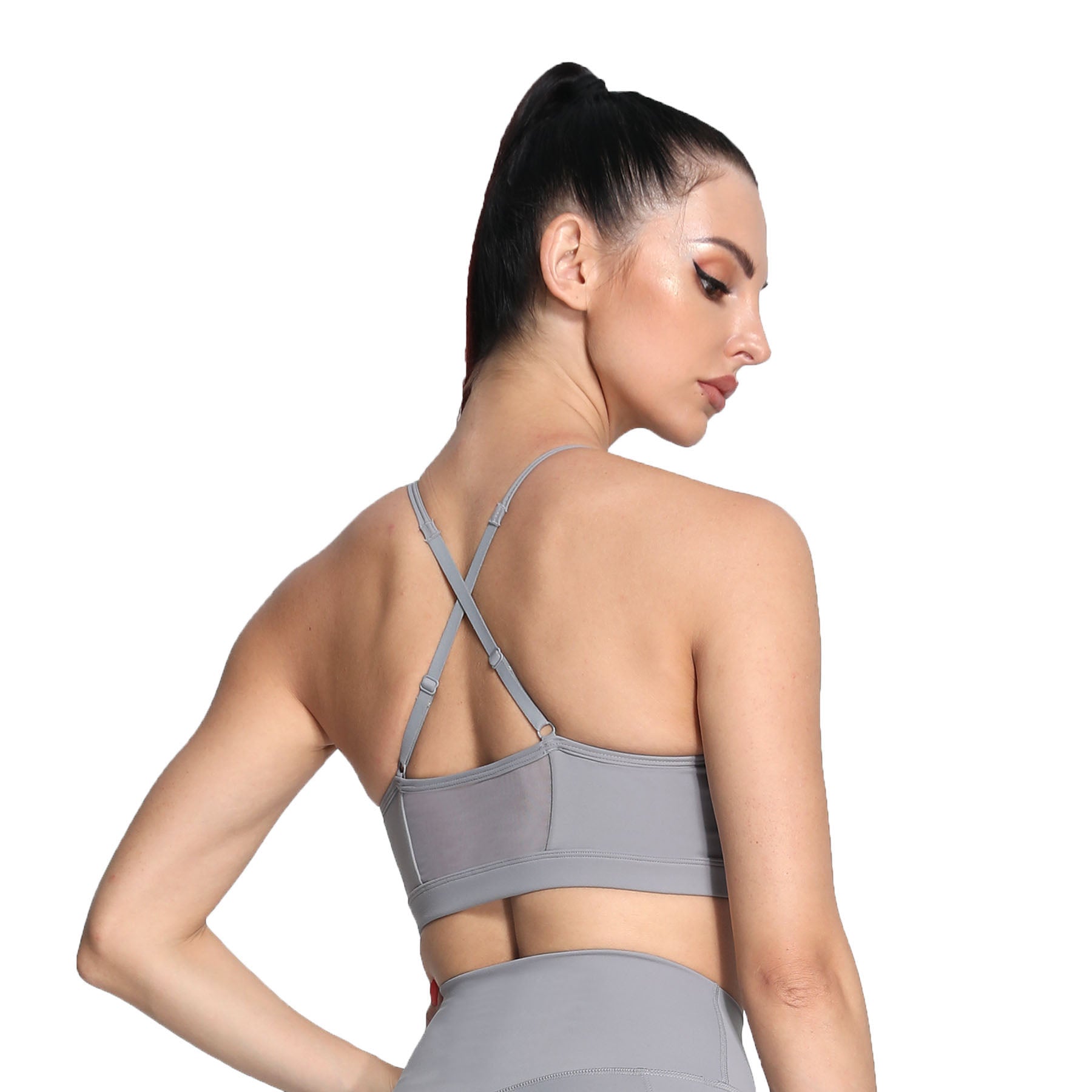 Aoxjox Strappy Ruched Crossover Bra