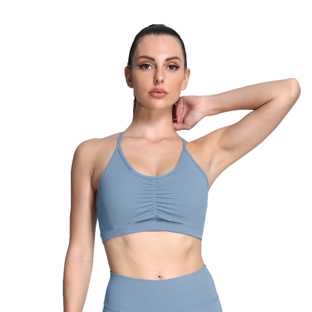 Aoxjox Strappy Ruched Crossover Bra