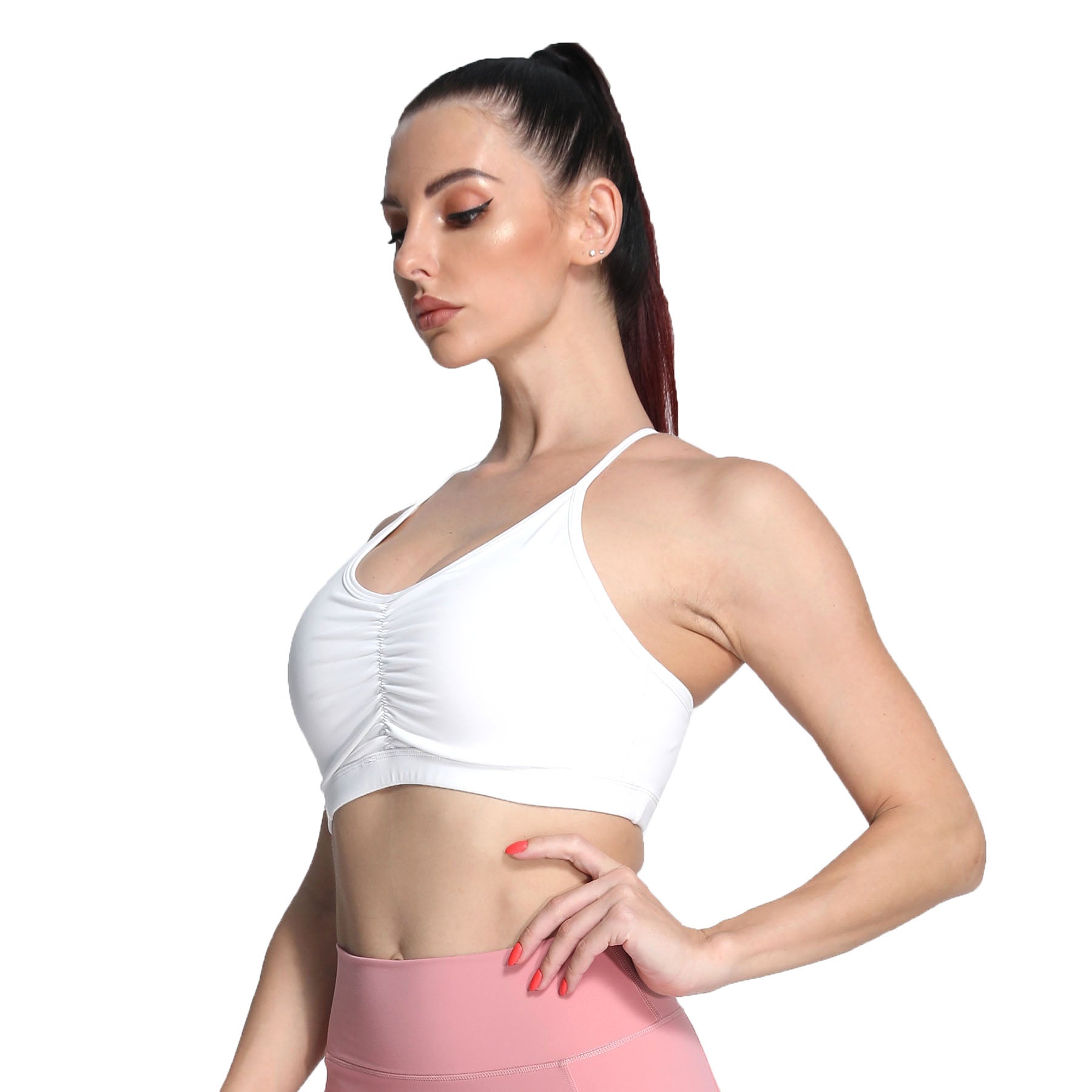Aoxjox Strappy Ruched Crossover Bra