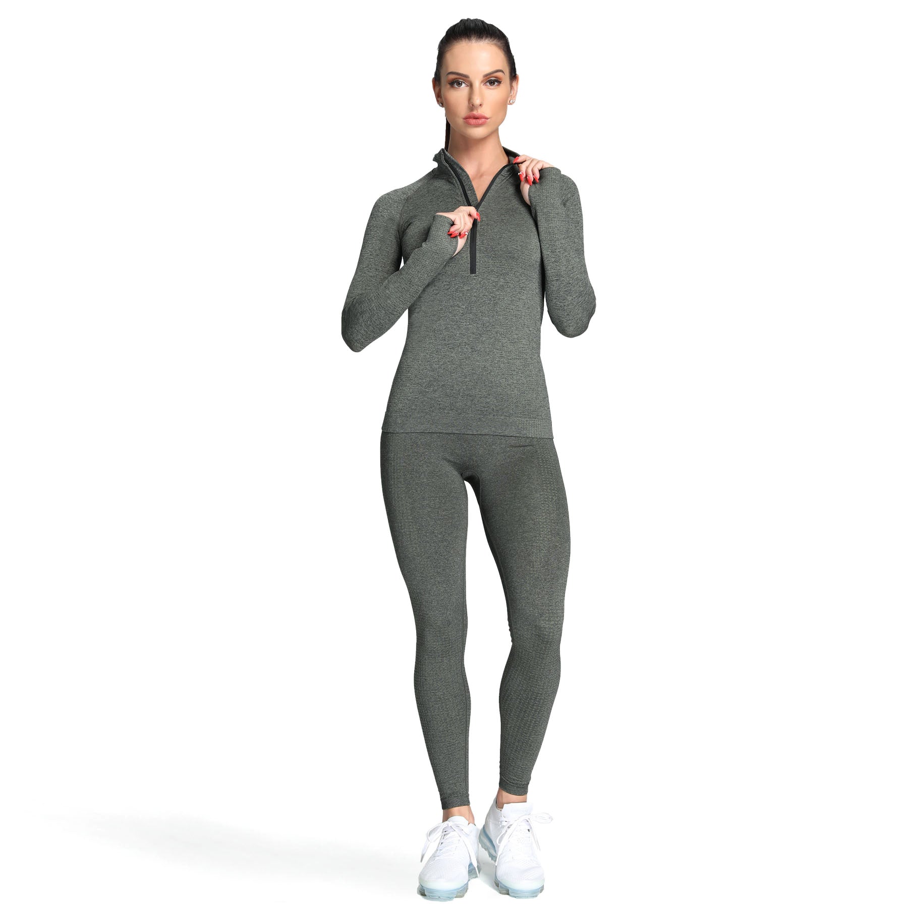 Aoxjox Women's Vital Long Sleeve Quarter Zip Pullover