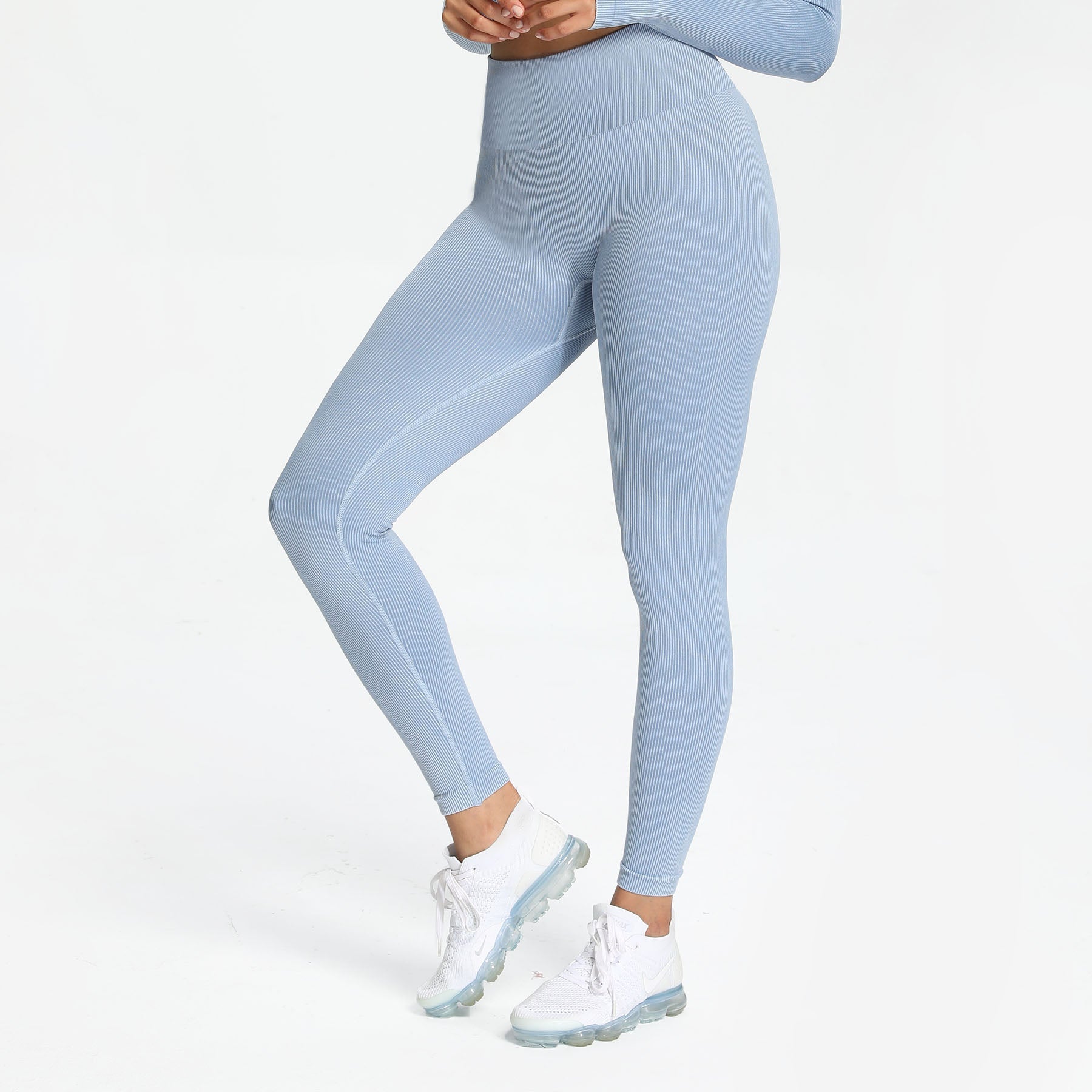 Aoxjox Women's Ribbed Washed Seamless Leggings