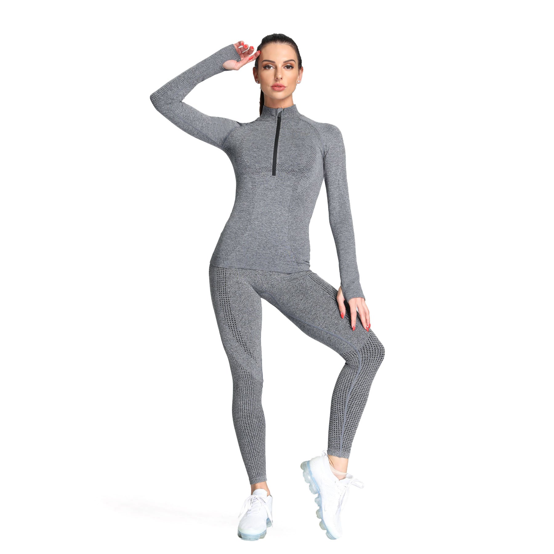 Aoxjox Women's Vital Long Sleeve Quarter Zip Pullover
