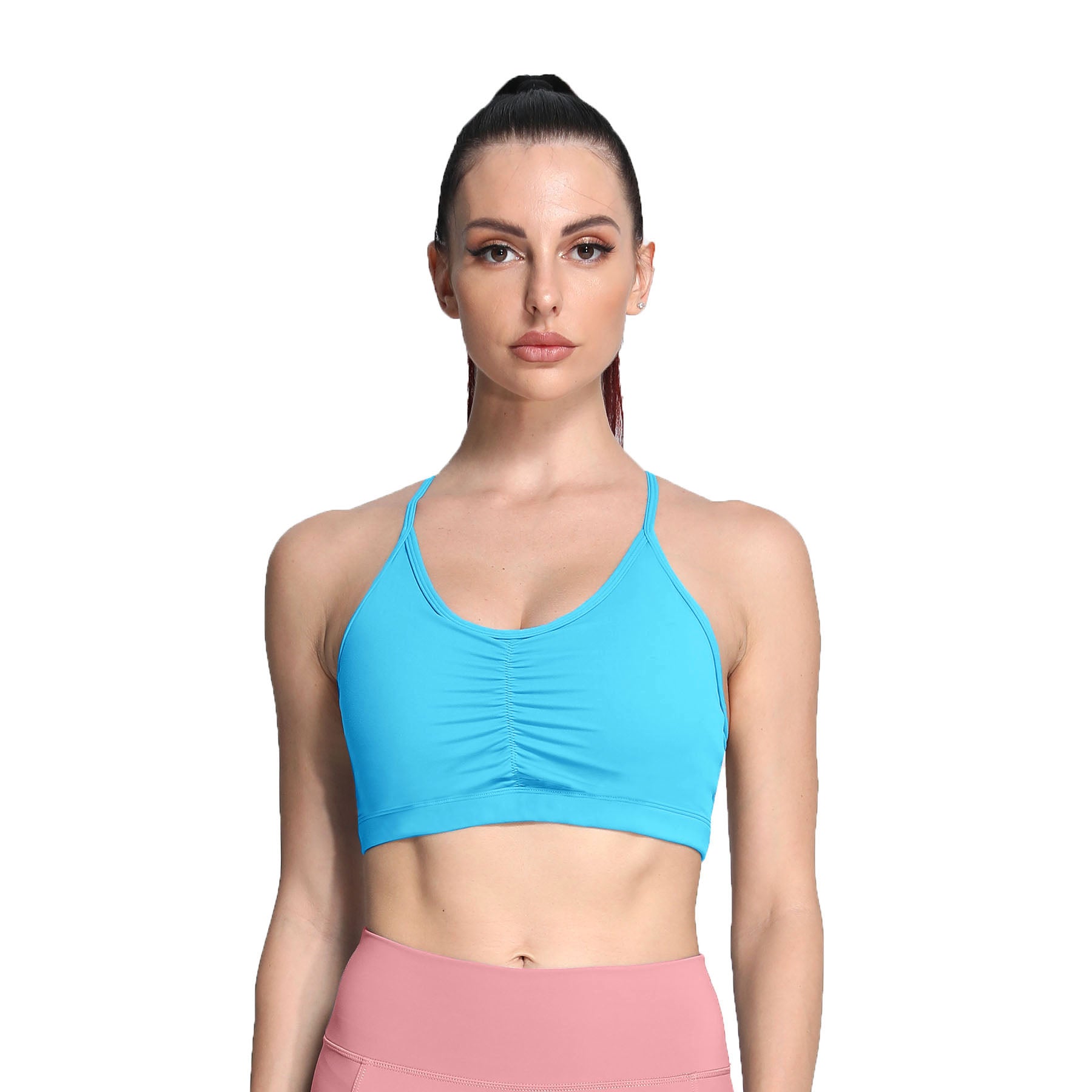 Aoxjox Strappy Ruched Crossover Bra