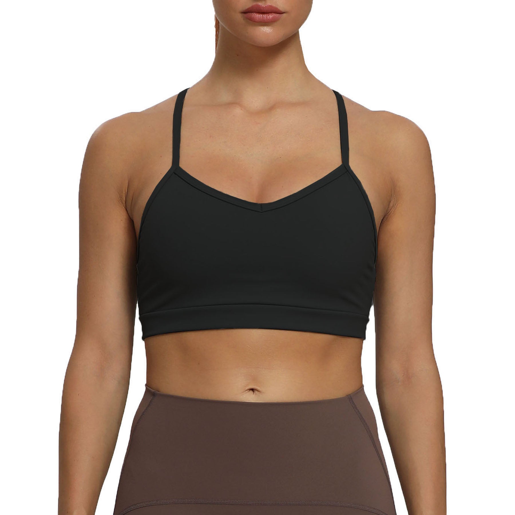Alo Yoga womens Lavish sports bras, Black Glossy/Black, X-Small