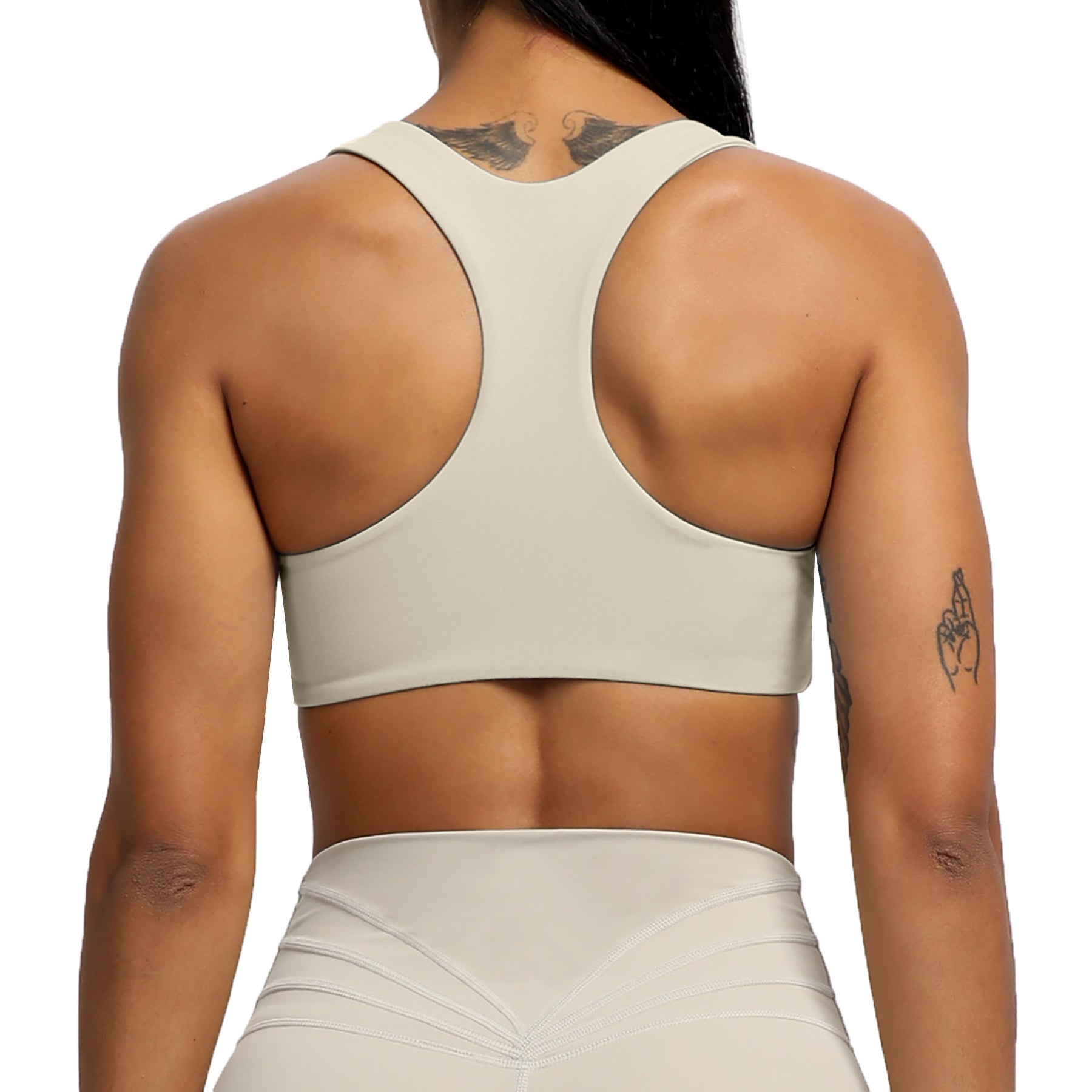  Aoxjox Womens Workout Sports Bras Fitness Backless Padded  Define Sculpt Racerback Bra Yoga Crop Tank Top
