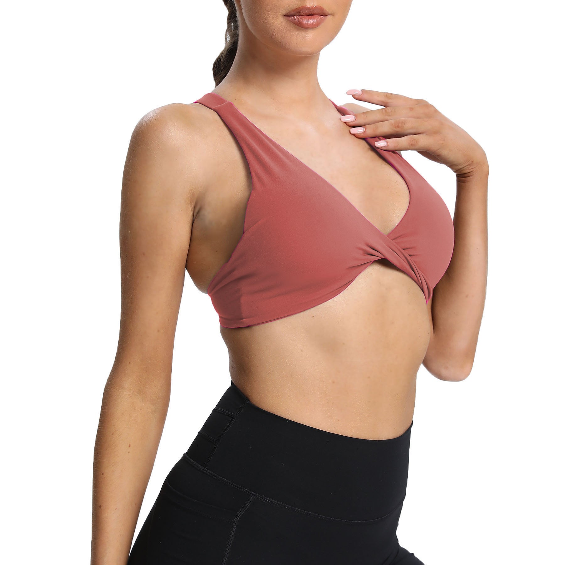 Buy AoxjoxWomen's Workout Sports Bras Fitness Backless Padded Taylor  Scrunch Halter Bra Yoga Crop Tank Top Online at desertcartINDIA