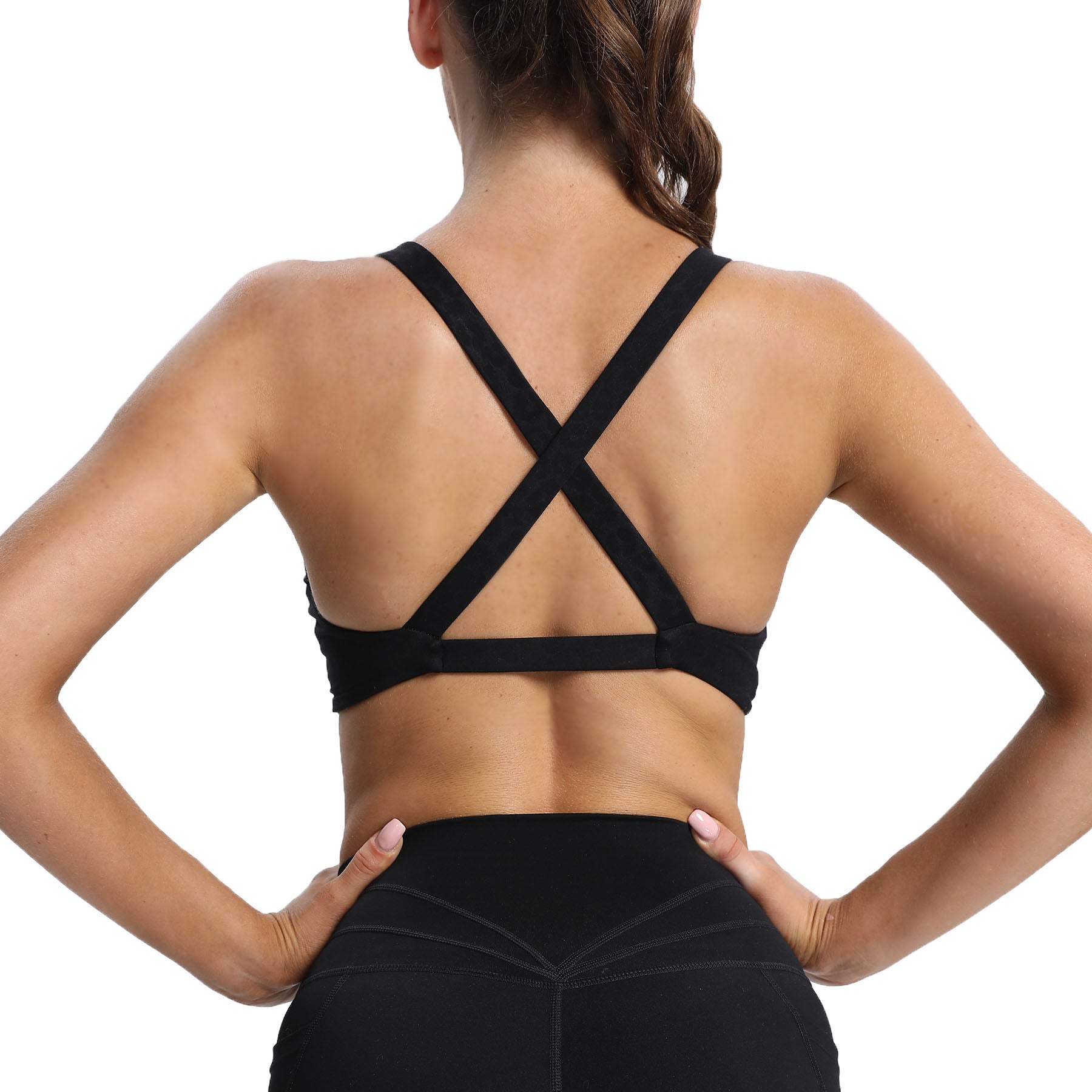 Aoxjox Womens Workout Sports Bras Fitness Backless Padded Satara Low Impact  Bra Yoga Crop Tank Top