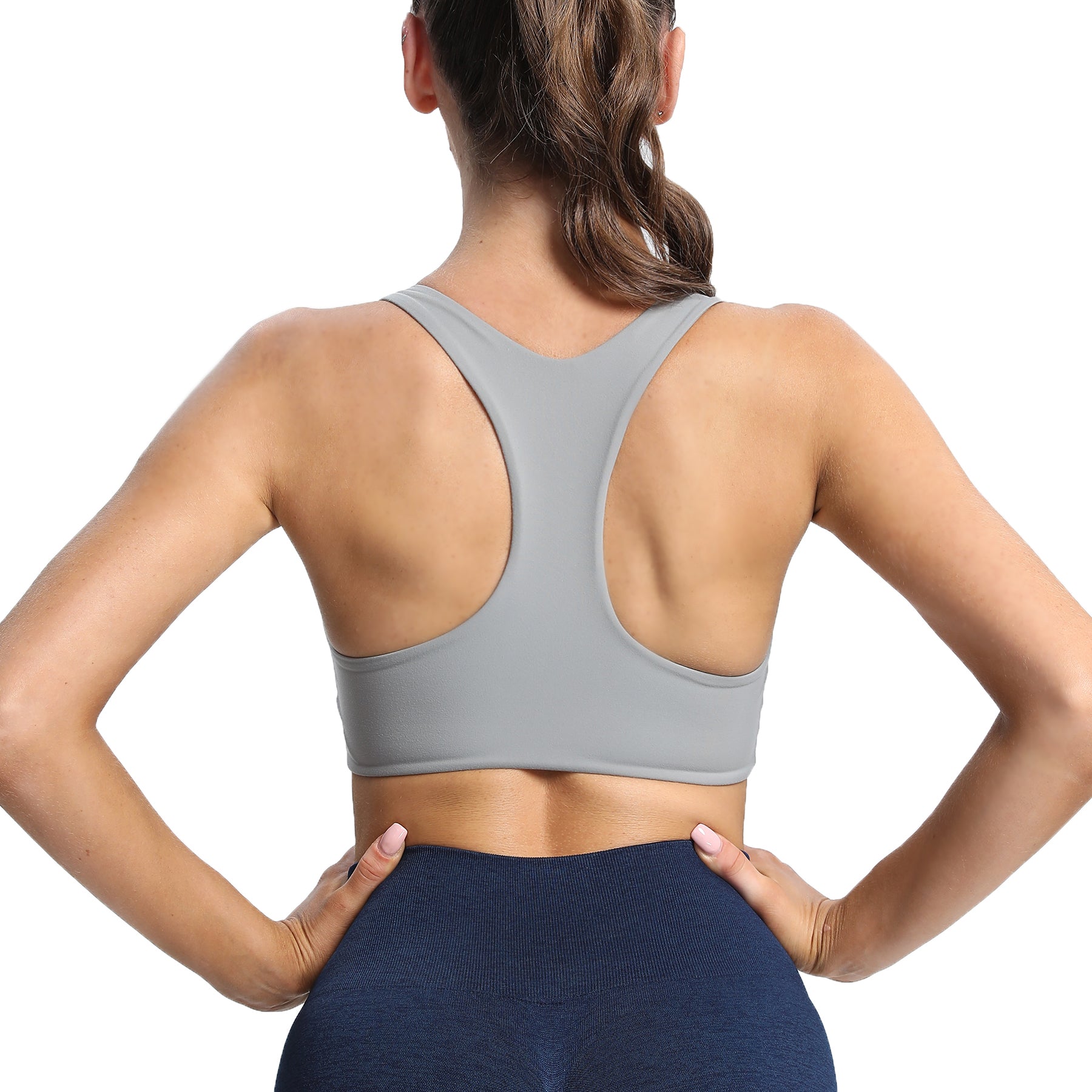 Sporty Padded Crop Top - Bra with Contrast Bow & Strappy Back – Chuzko  Women Clothing