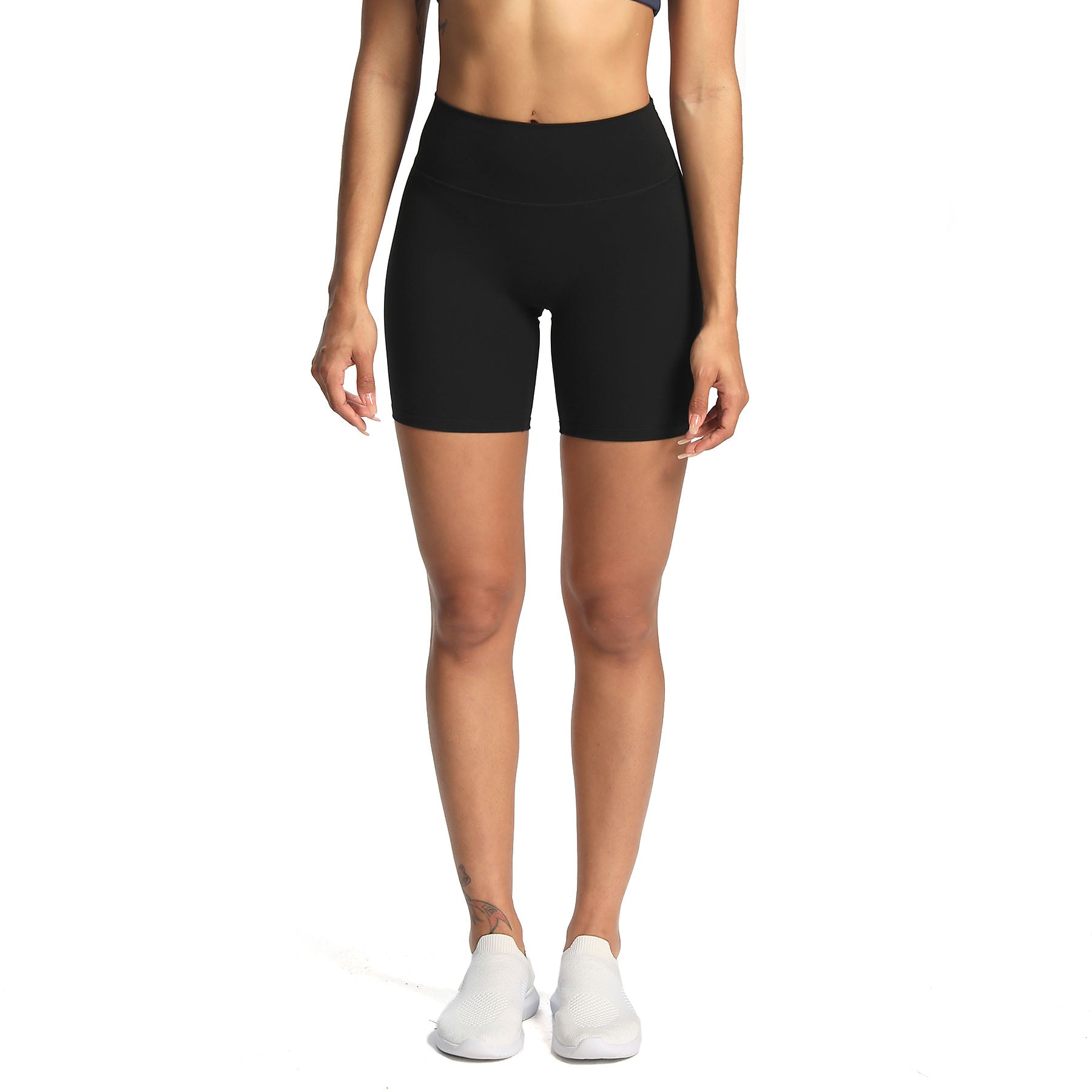 Aoxjox Women's High Waist Biker Shorts Solid Yoga Active Gym