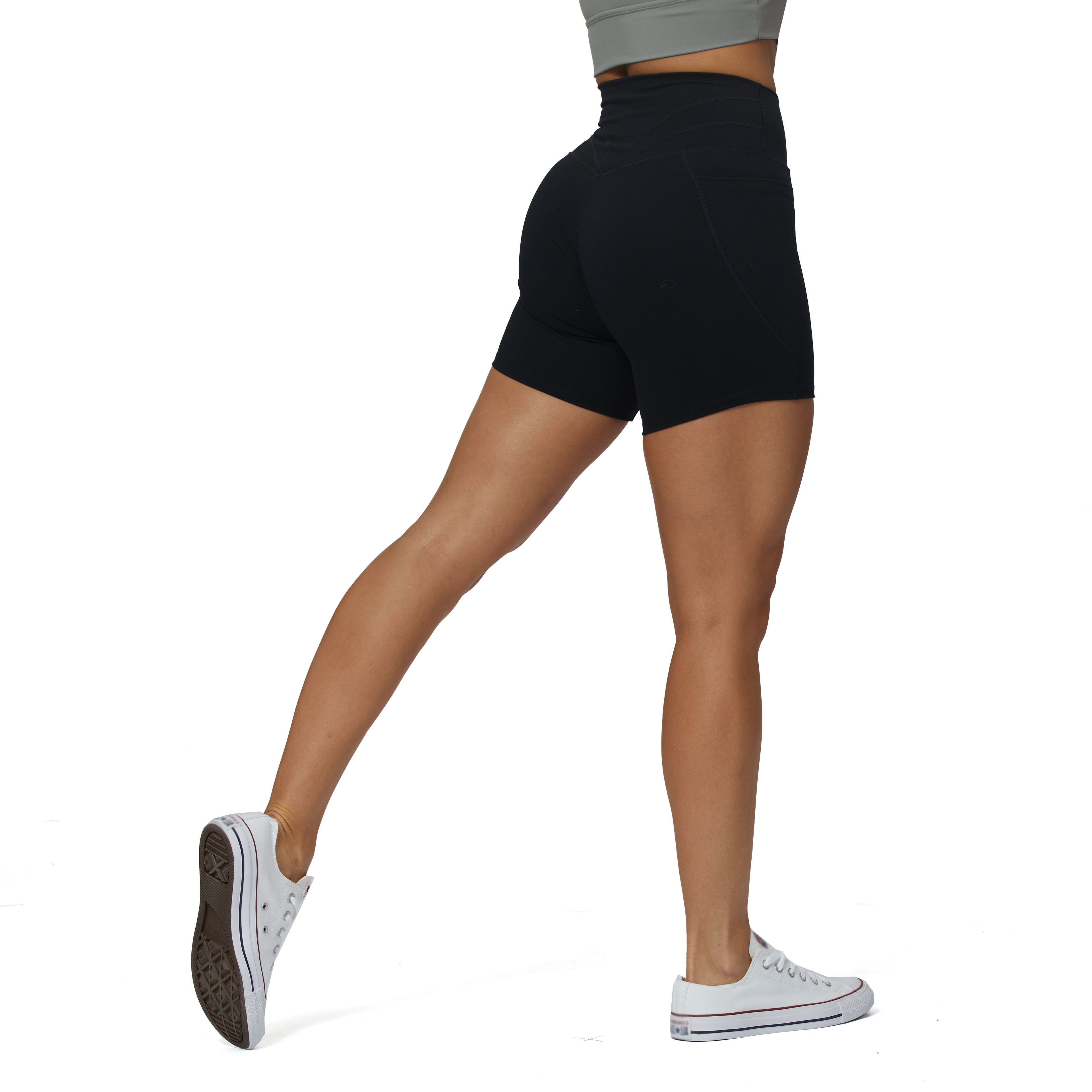 Aoxjox 3 Waist Seam Side Pocket Shorts