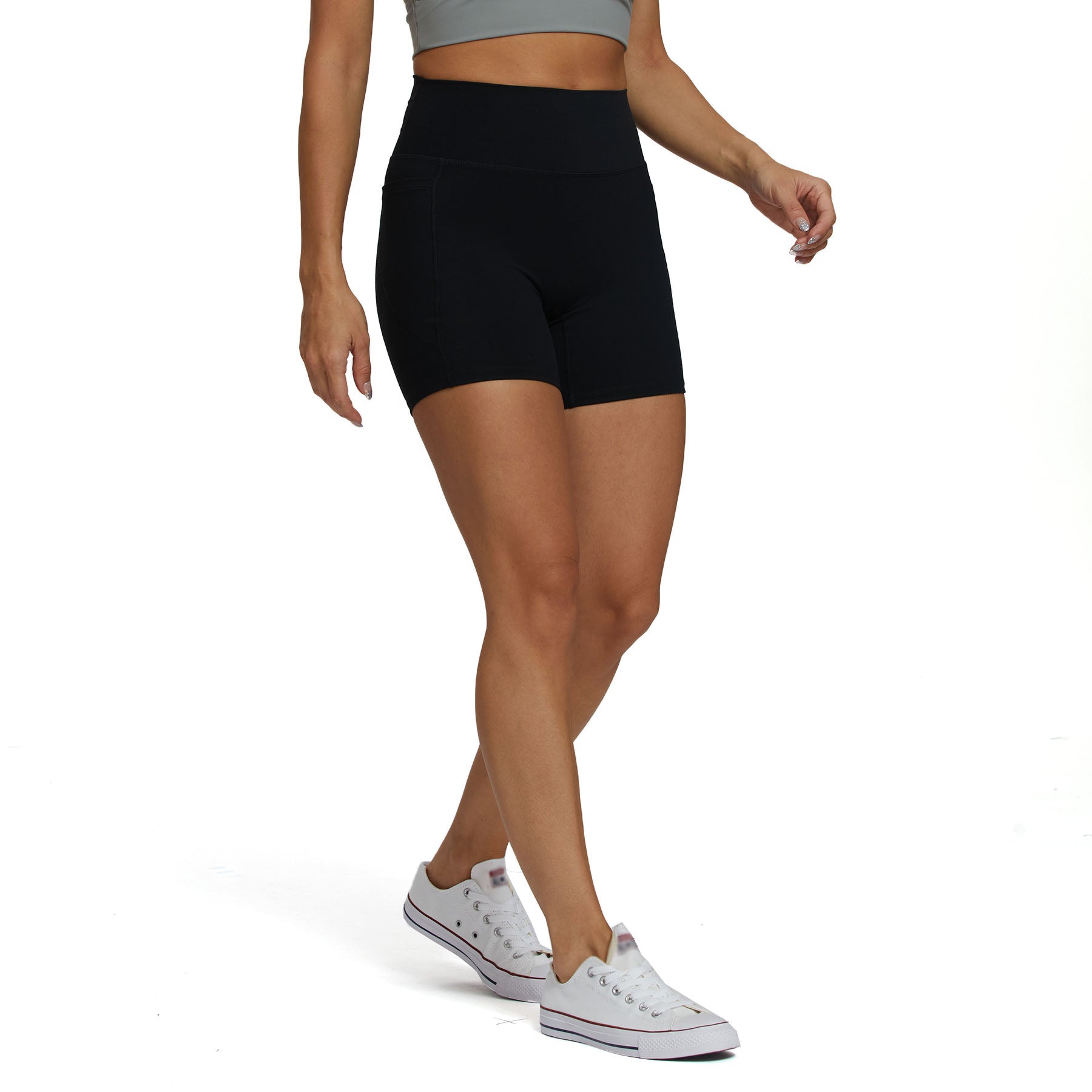 Aoxjox 3 Waist Seam Side Pocket Shorts