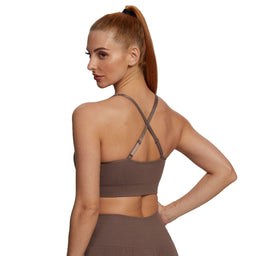 Aoxjox Women's Workout Sports Bras Fitness Backless Padded Taylor Scrunch Halter  Bra Yoga Crop Tank Top, Dandelion Brown, XX-Small : : Clothing,  Shoes & Accessories