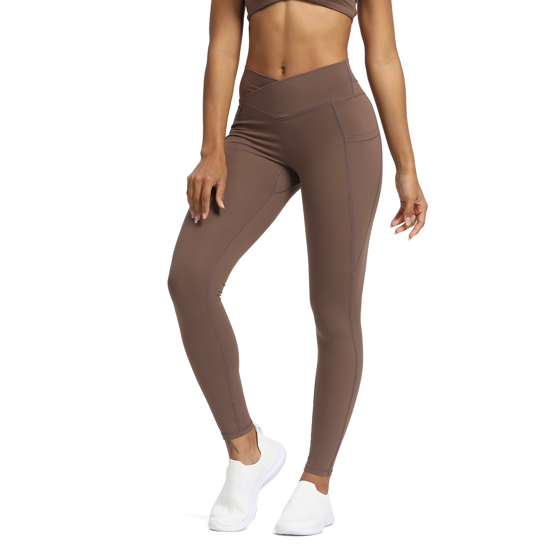Aoxjox Trinity High Waisted Yoga Pants with Pockets for Women Tummy Control  Cross-Waist Crossover Workout Leggings, B Iron Grey (Regular Waistband),  Large : Buy Online at Best Price in KSA - Souq is now : Fashion