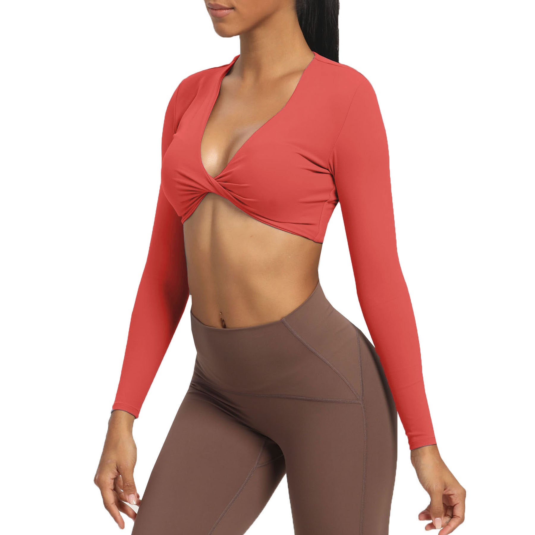 Aoxjox Deep V long-sleeved top