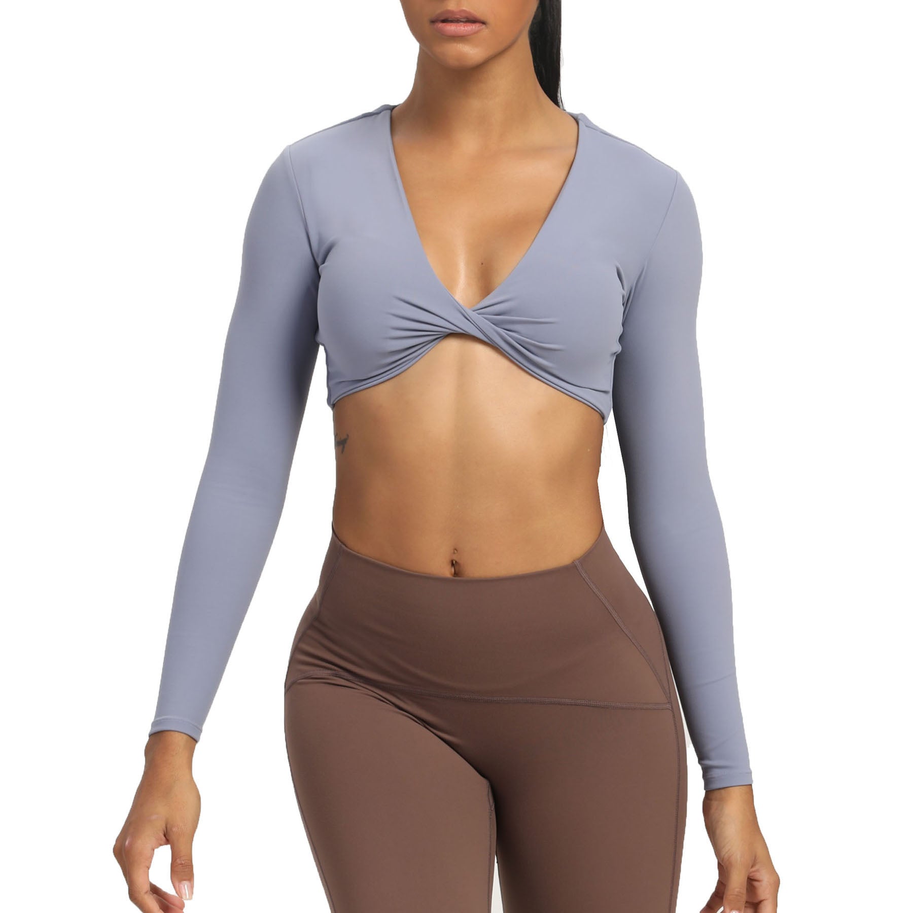 Aoxjox Deep V long-sleeved top