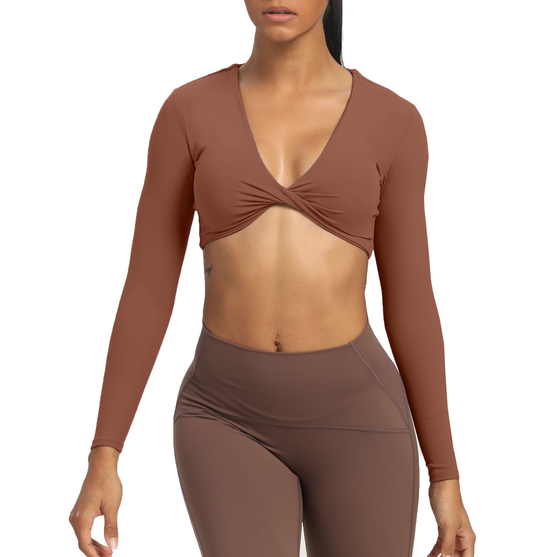 Aoxjox Deep V long-sleeved top