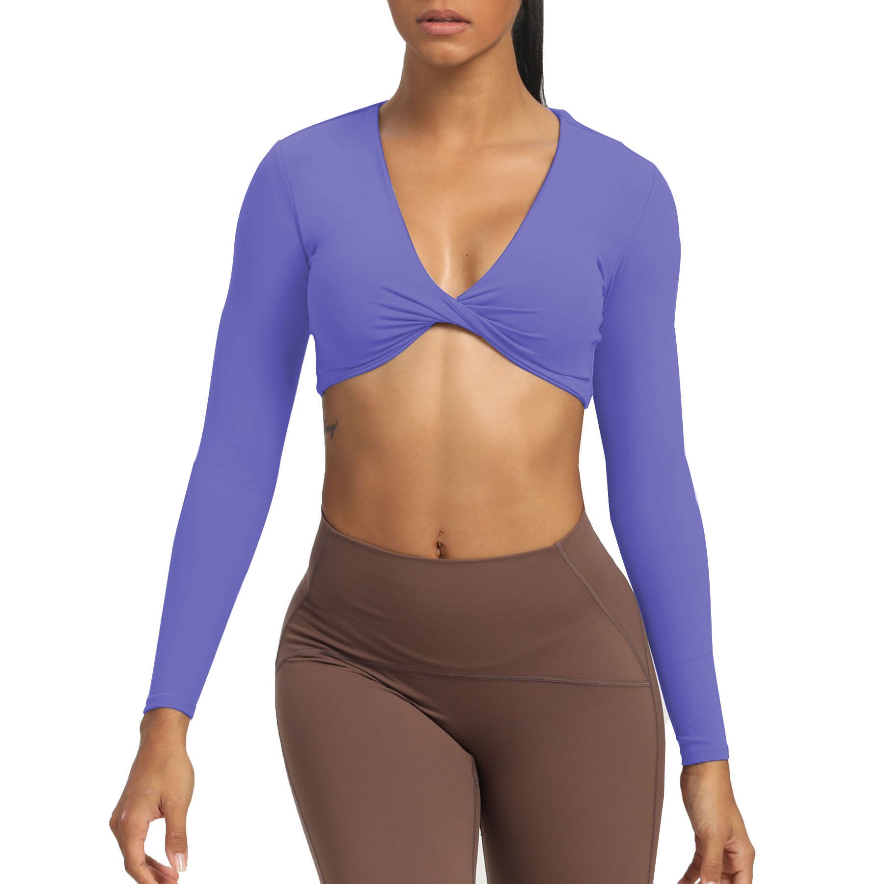 Aoxjox Deep V long-sleeved top