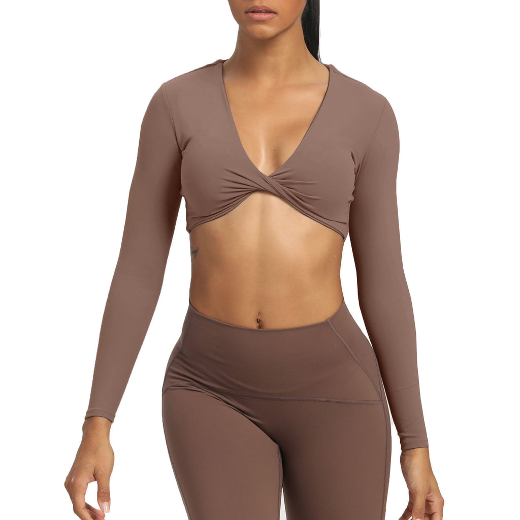 Aoxjox Deep V long-sleeved top