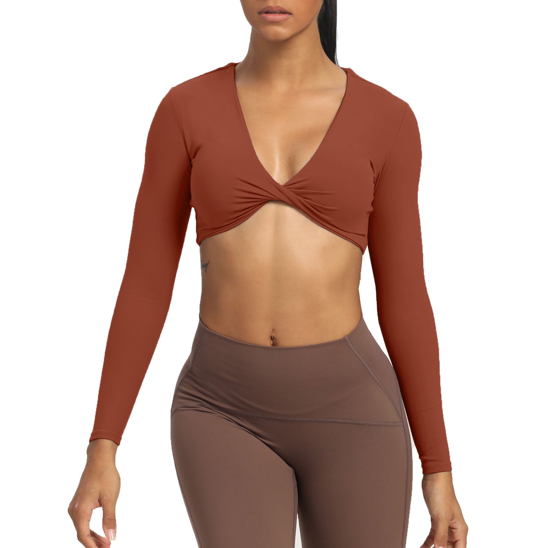 Aoxjox Deep V long-sleeved top
