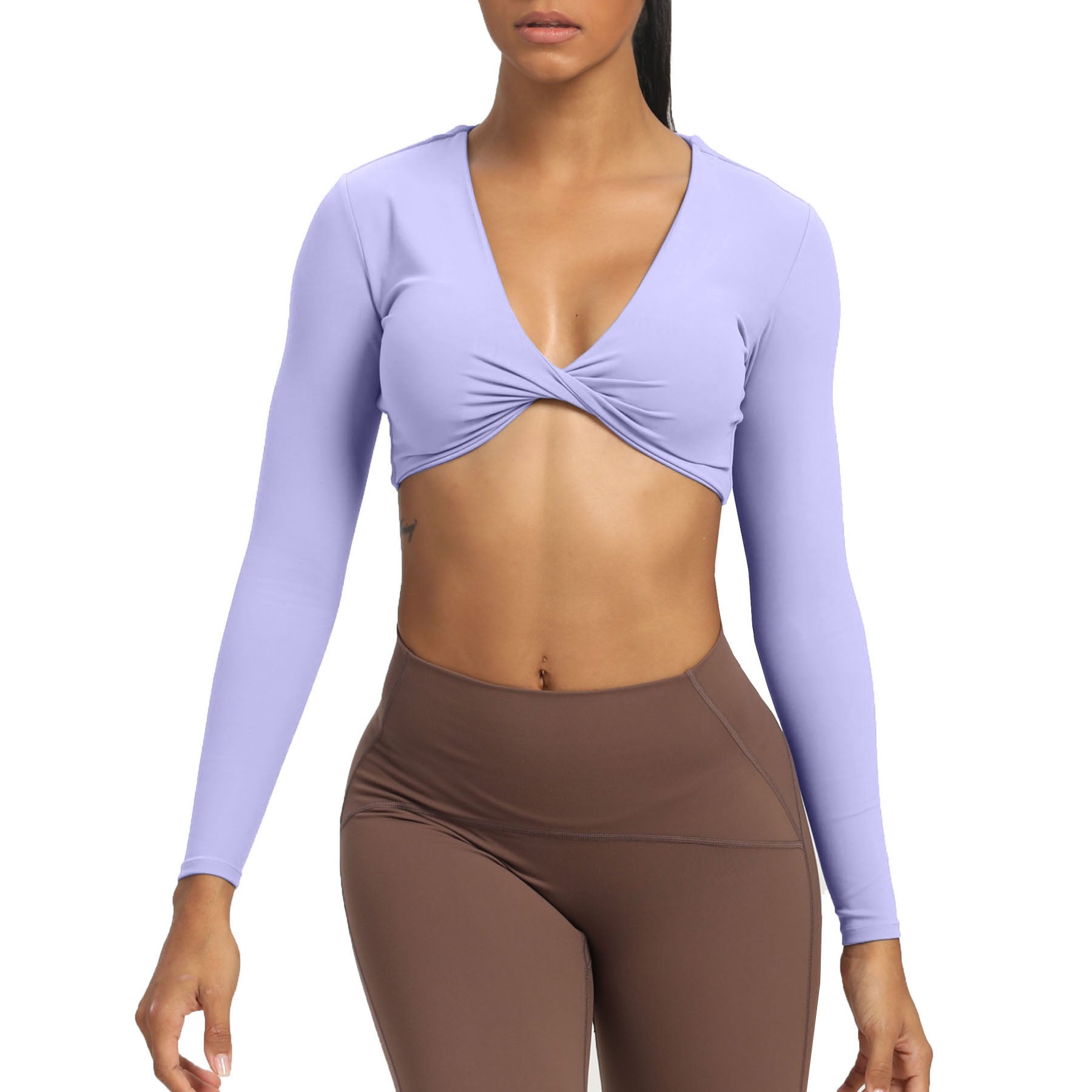 Aoxjox Deep V long-sleeved top