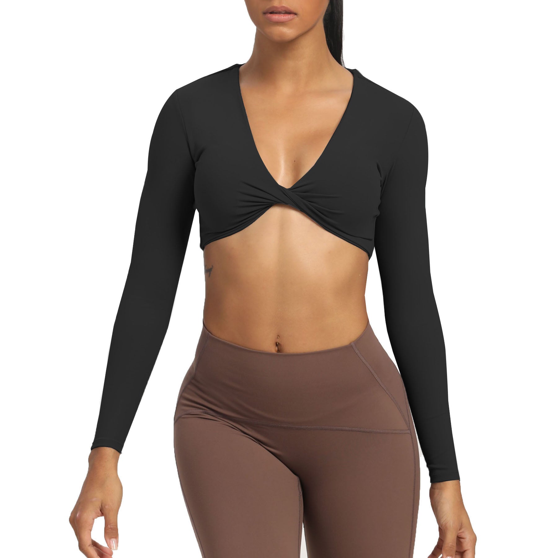 Aoxjox Deep V long-sleeved top