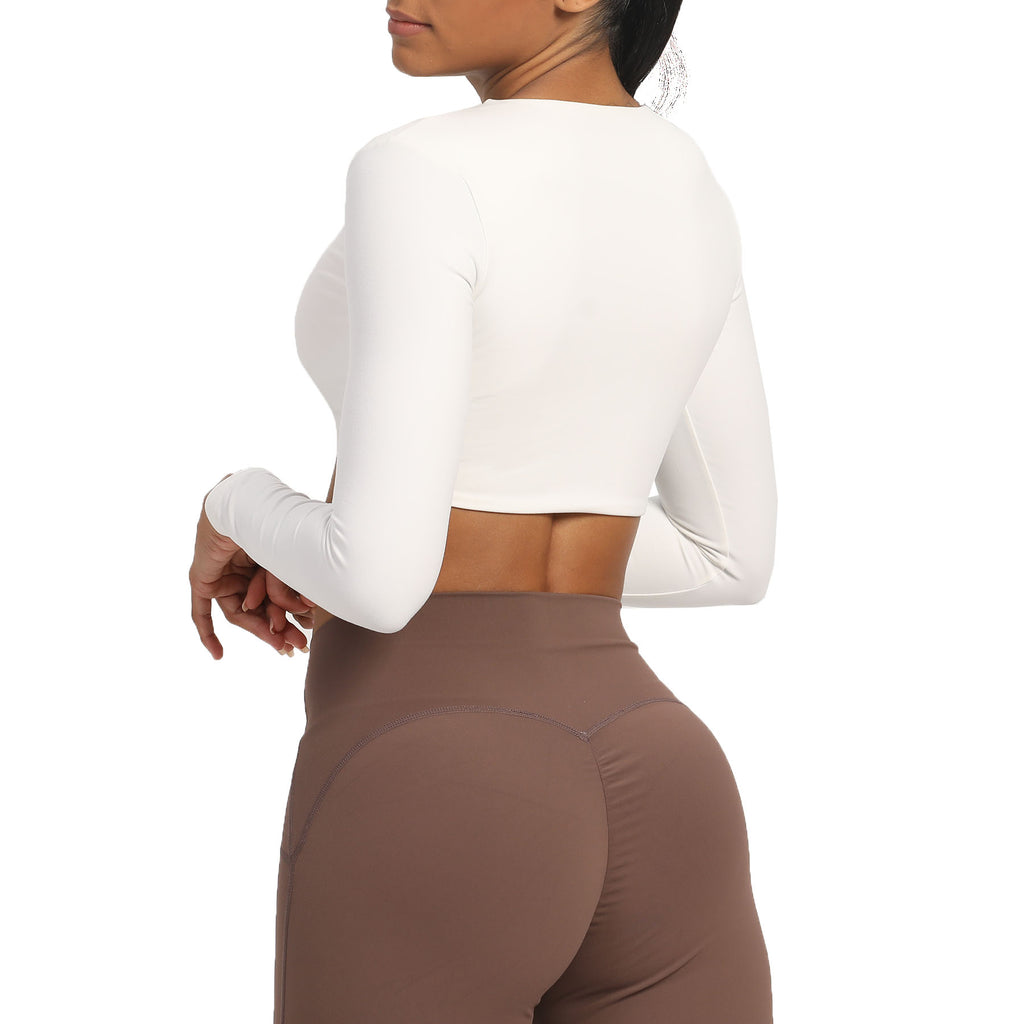 Aoxjox Deep V long-sleeved top