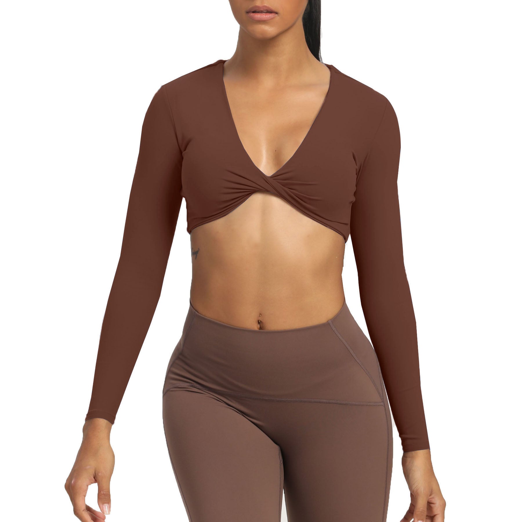Aoxjox Deep V long-sleeved top