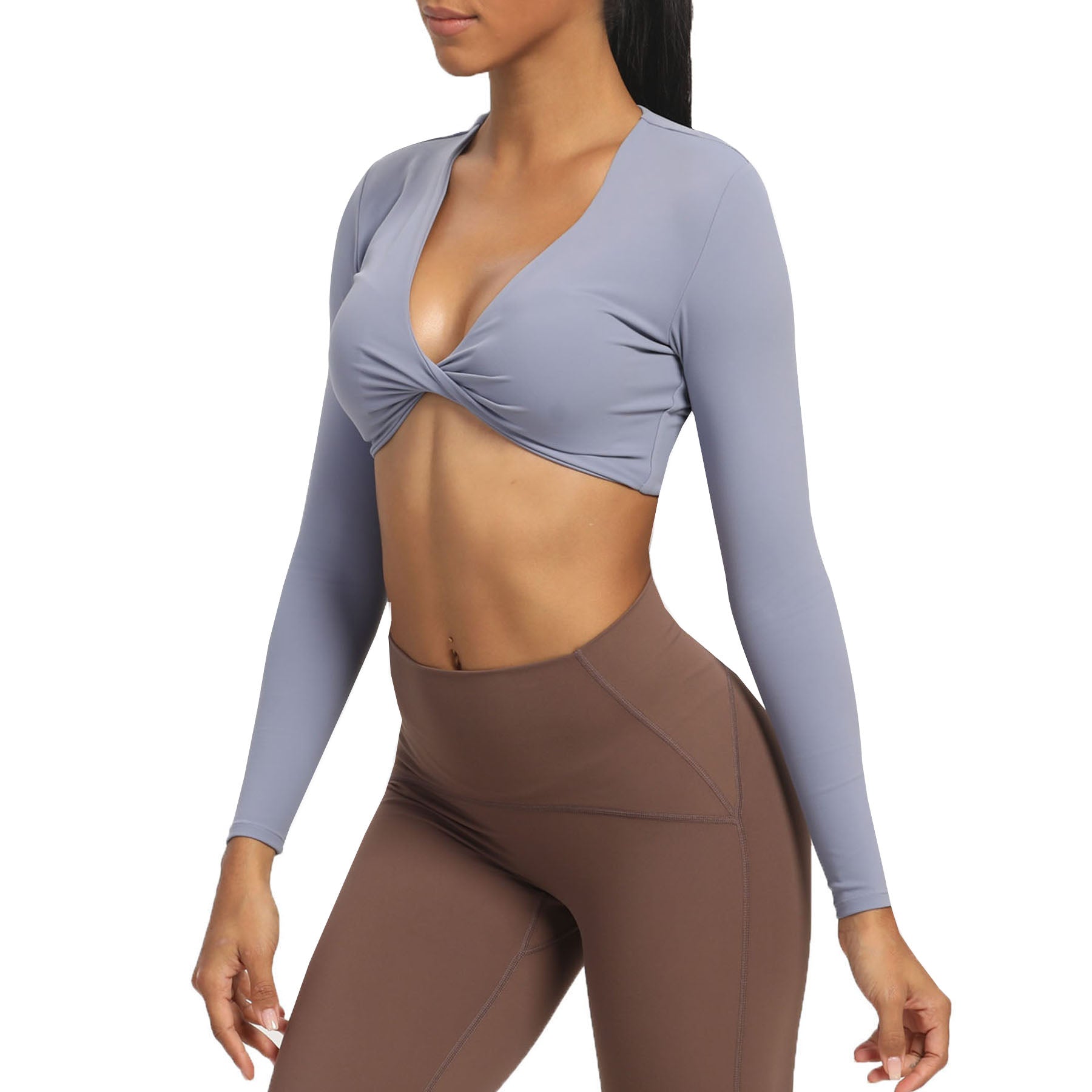 Aoxjox Deep V long-sleeved top