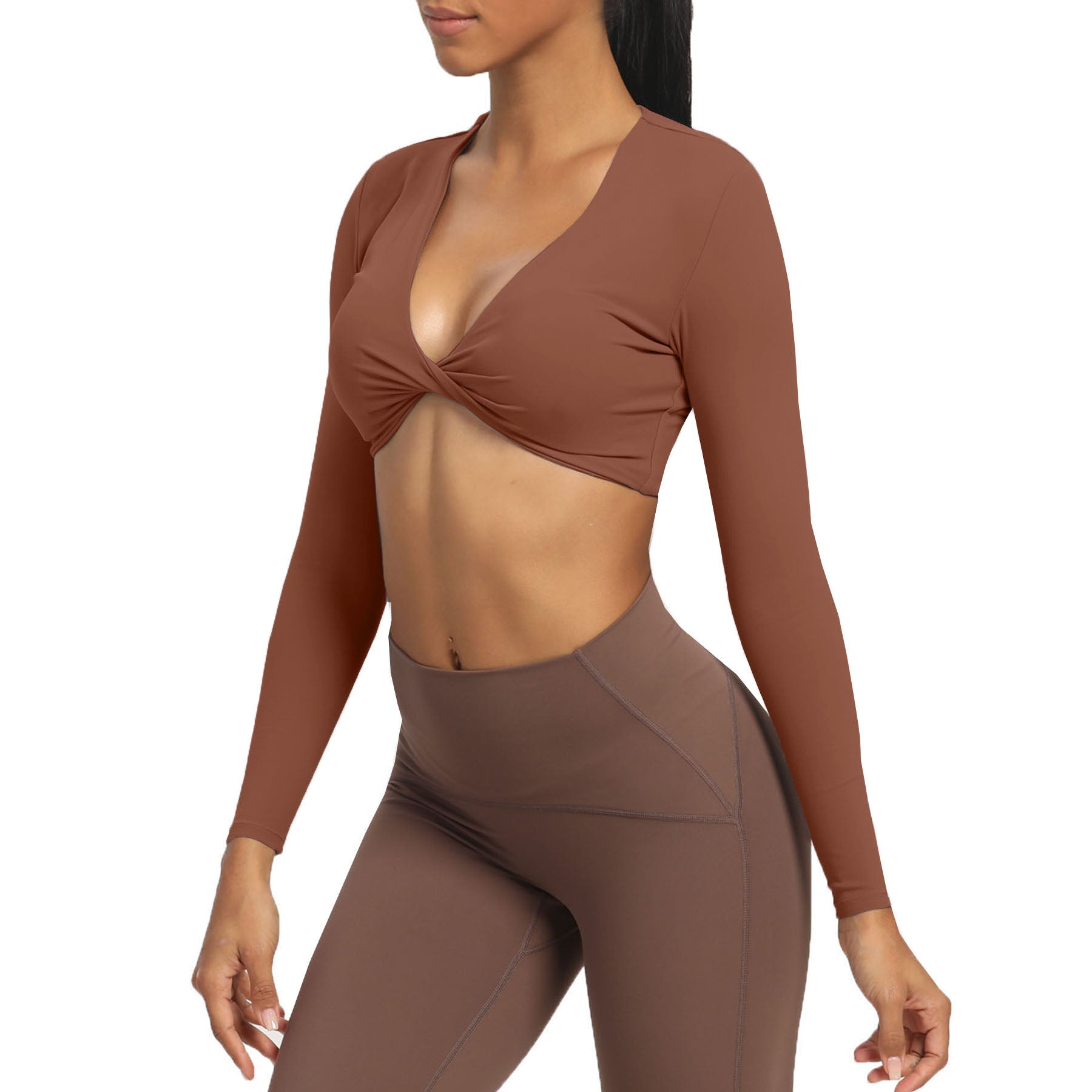 Aoxjox Deep V long-sleeved top
