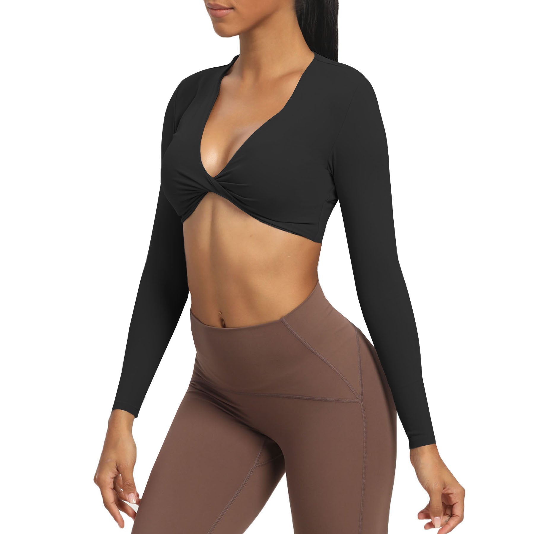 Aoxjox Deep V long-sleeved top