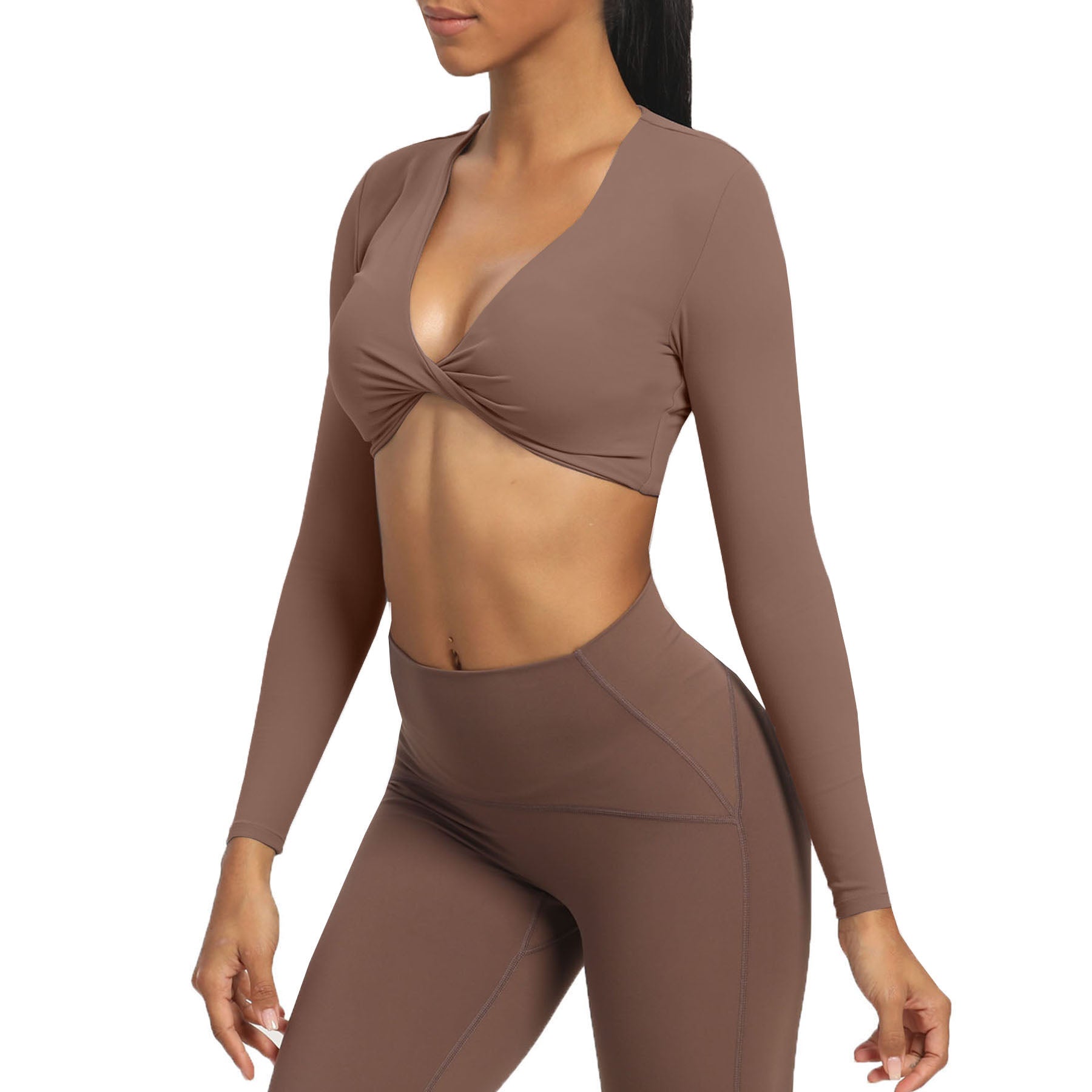 Aoxjox Deep V long-sleeved top