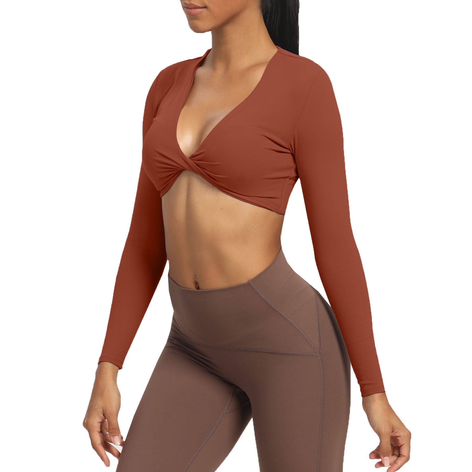 Aoxjox Deep V long-sleeved top