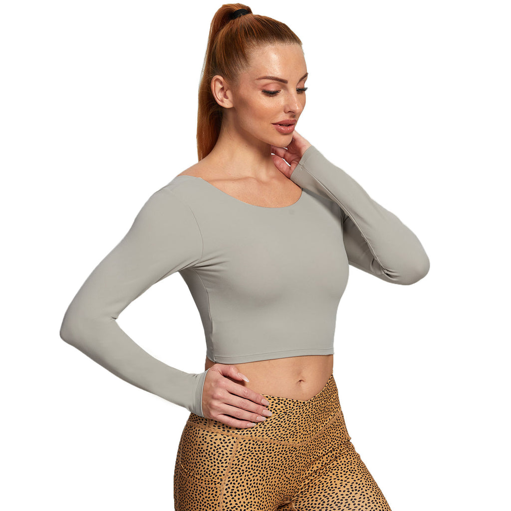 Aoxjox "Emma" Twist Back Long Sleeve Crop