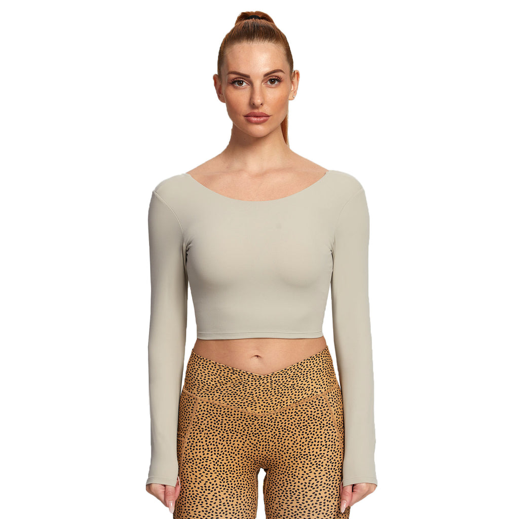 Aoxjox "Emma" Twist Back Long Sleeve Crop